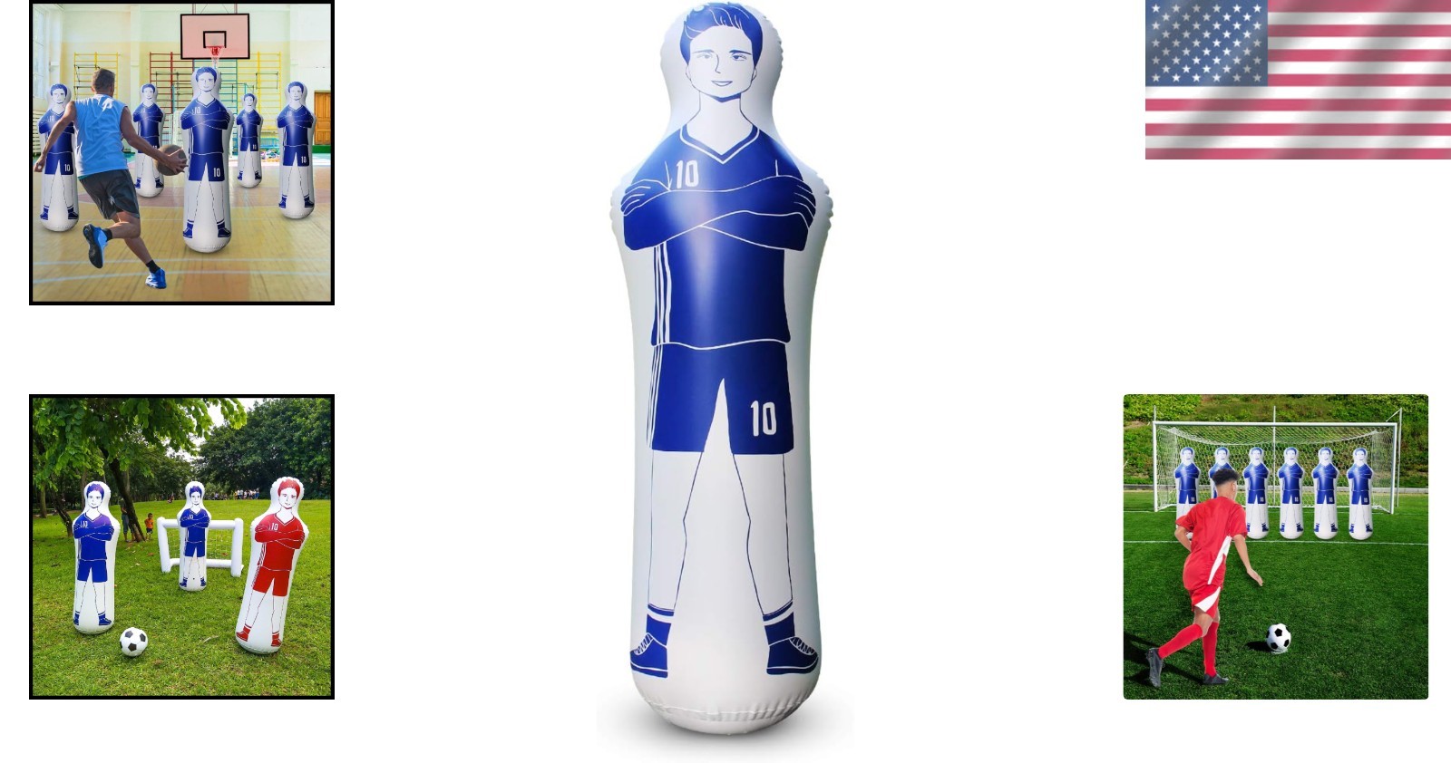 Multi-Sport Inflatable Dummy – Ideal for Soccer, Boxing & Basketball Drills