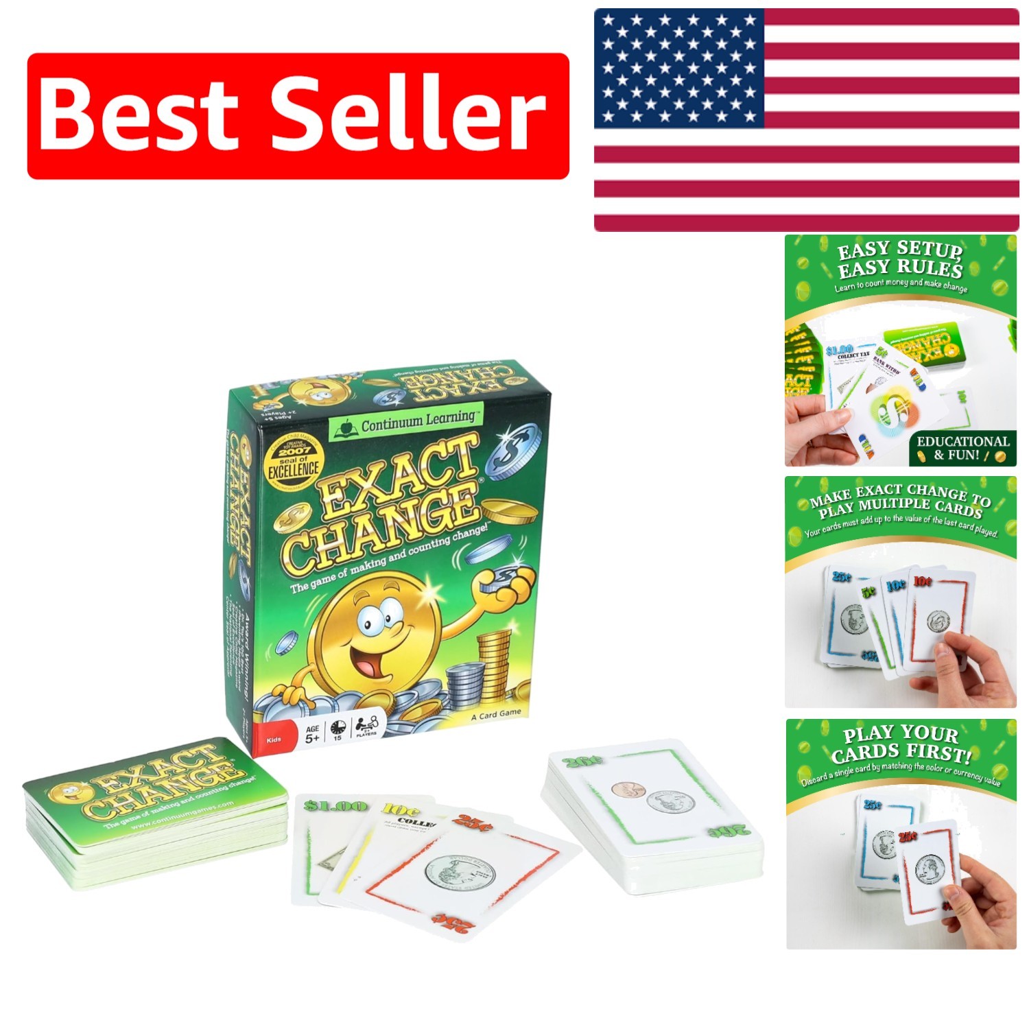 Exact Change Card Game – Fun Learning for Families 2-6 Players