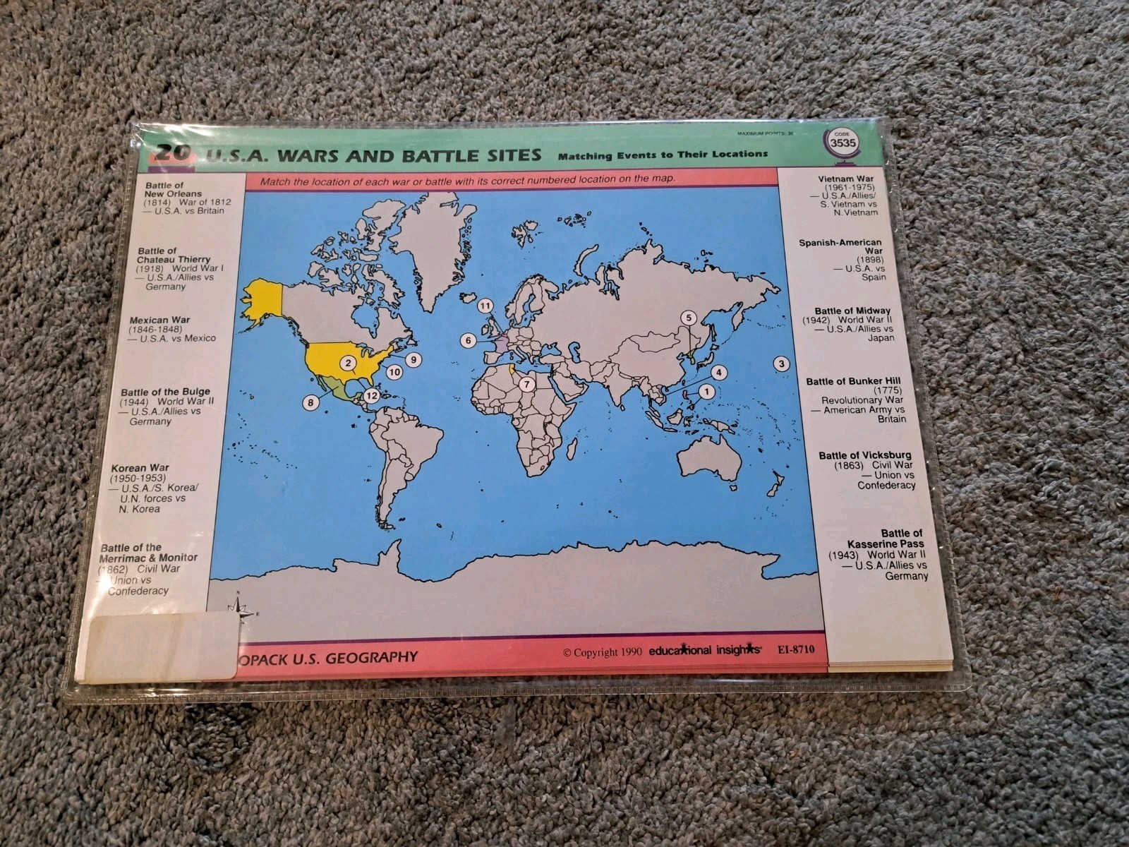Electronic Geosafari More U. S. Geography Cards 20 Lesson Cards Game