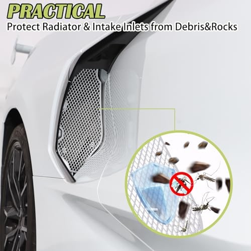 Side Intake Mesh Grille Guard Set Compatible with Side air intake mesh-silver