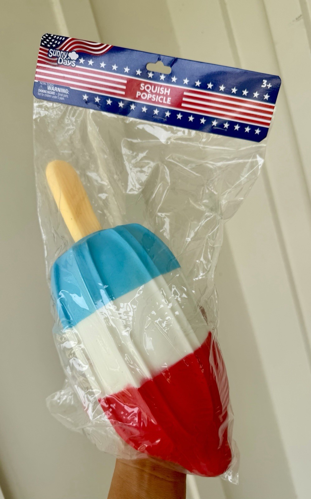 Sunny Days Jumbo Squishy 🔴⚪️🔵 Rocket Bomb Pop Popsicle Toy Red White Blue RARE