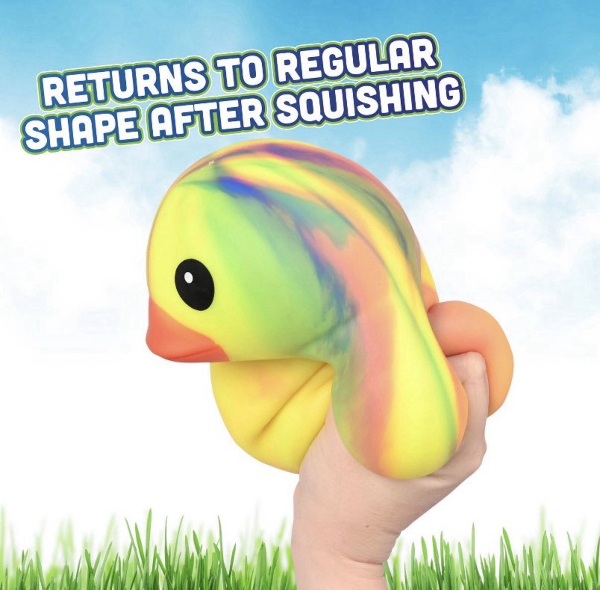 Viral Sunny Days Squeezy Tie Dye Rubber Duck Squishy (Blue/Pink/Green/Yellow…)