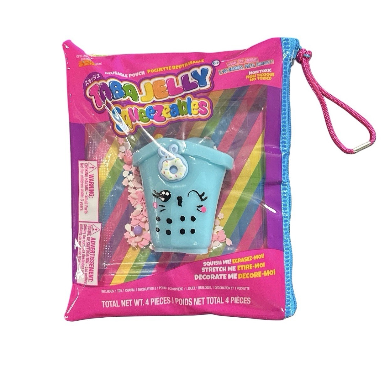 Squishy Taba Jelly Squeezeables Blue Boba Cup Squish Squeeze Fidget Sensory Toy