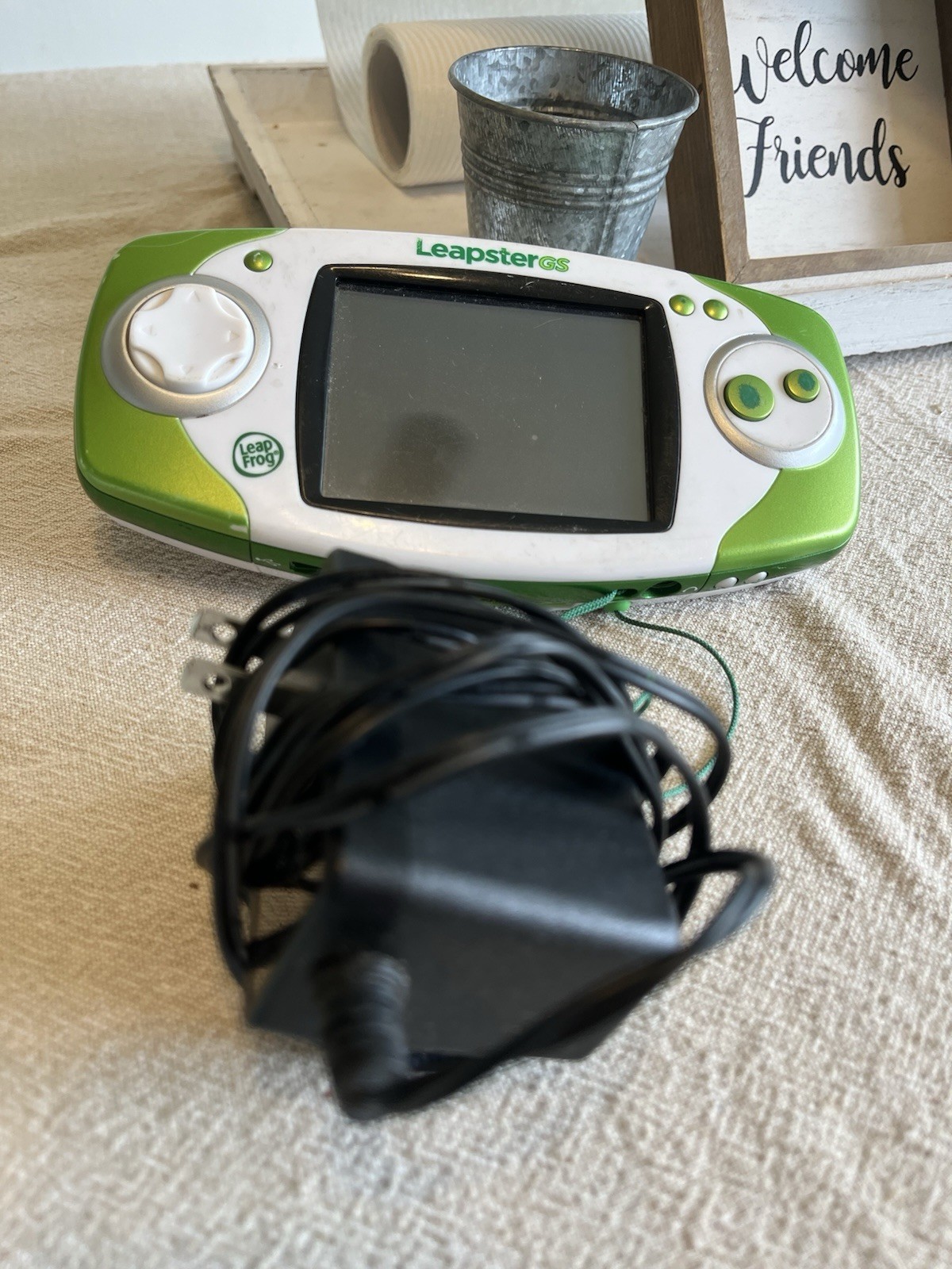 LEAPFROG LEAPSTER GS Green Game Console Tested- W Charger & game