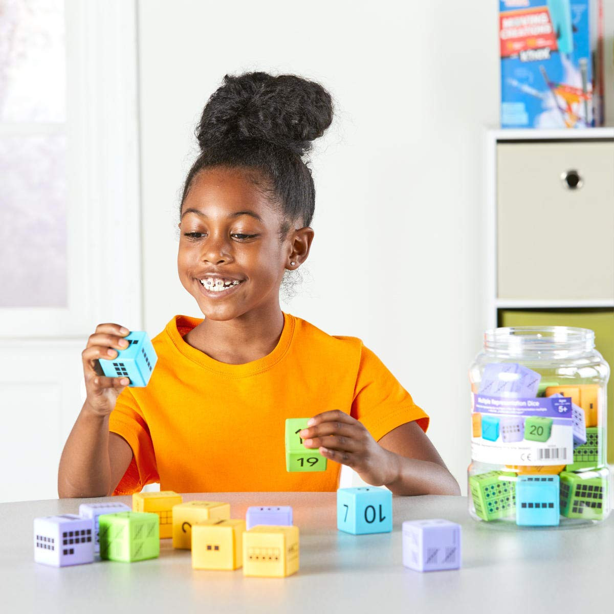 Math Activity Dice Set, Foam Math Dice for Kids Ages 5-8, 6 Sided Die Represents