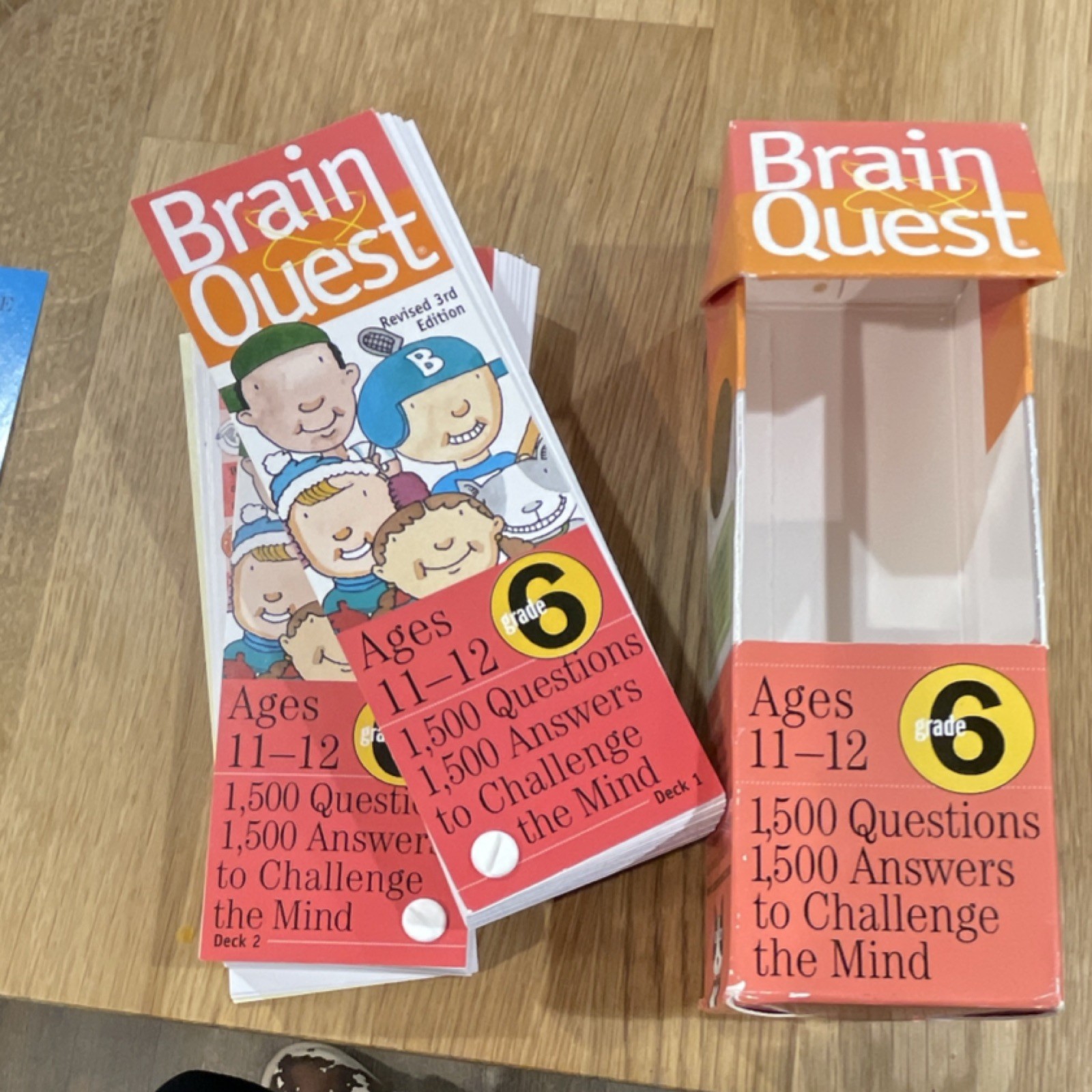 Brain Quest Grade 6 Revised 3rd Edition Ages 11-12 1,500 Questions Cards