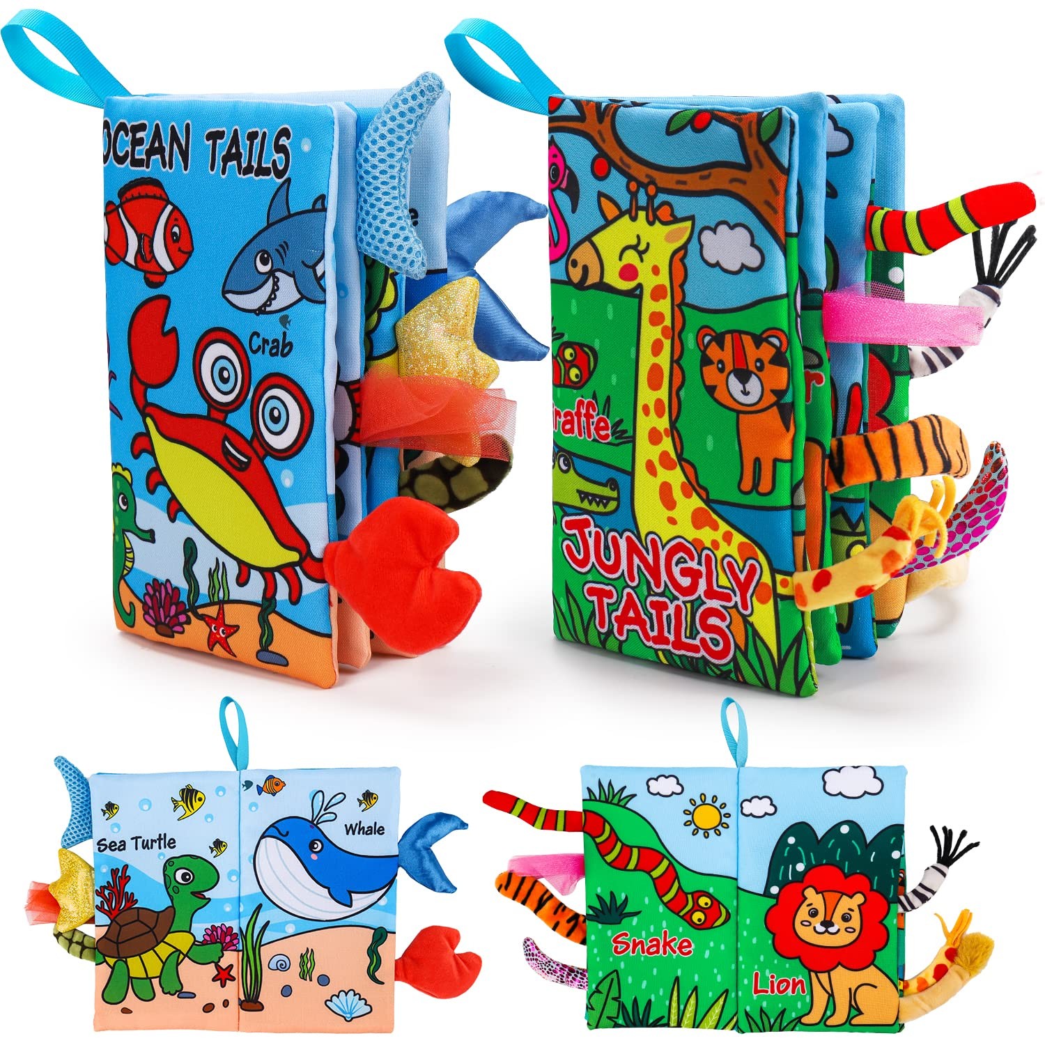 2PCS Baby Books 0-6 Months Infant Toys 0-3 3-6 6-12 Medium, Colorful