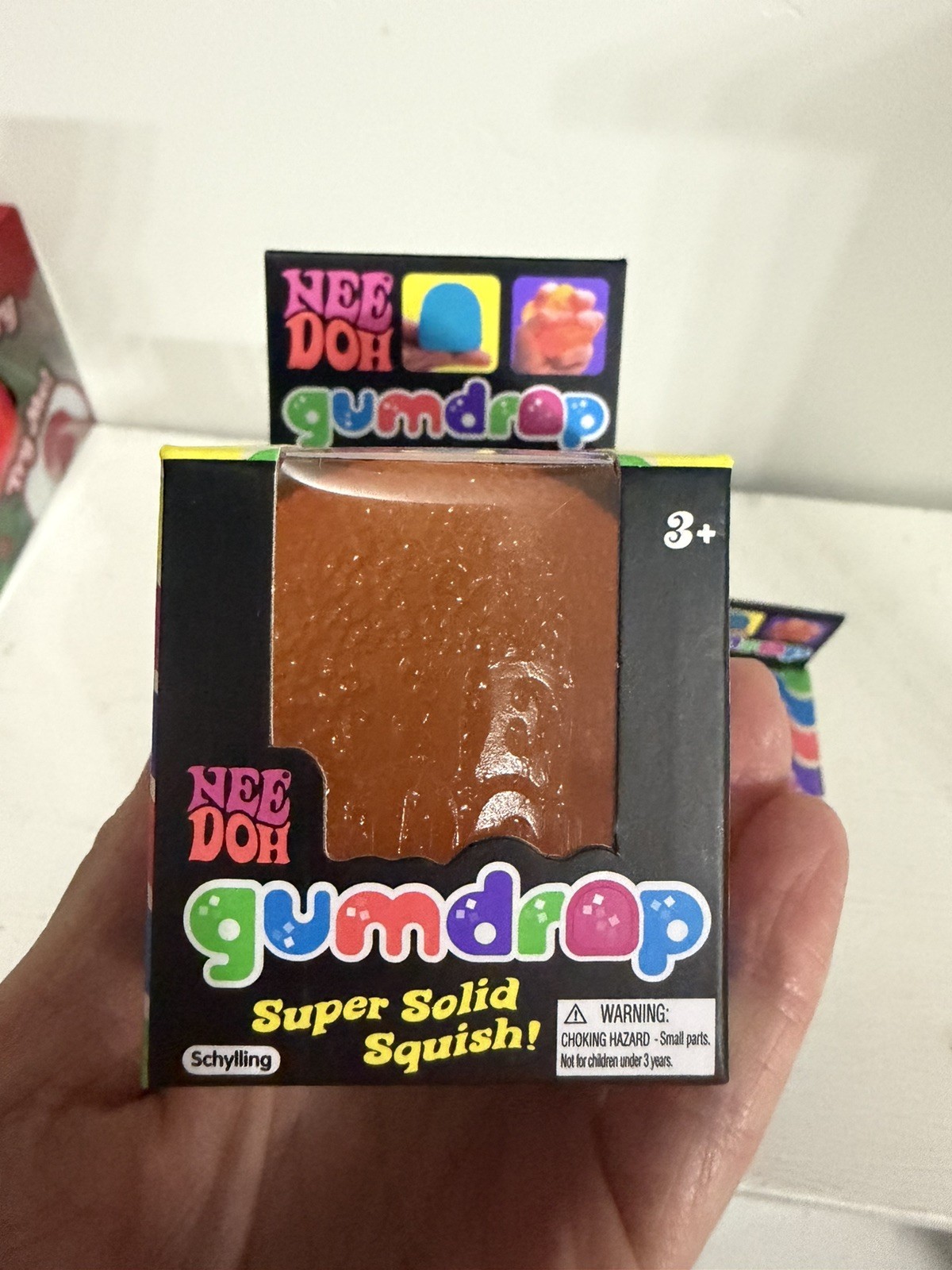 Nee Doh Nice Cube Super Solid Gum Drop Set of 6- 3 Orange 2 Blue and 1 purple