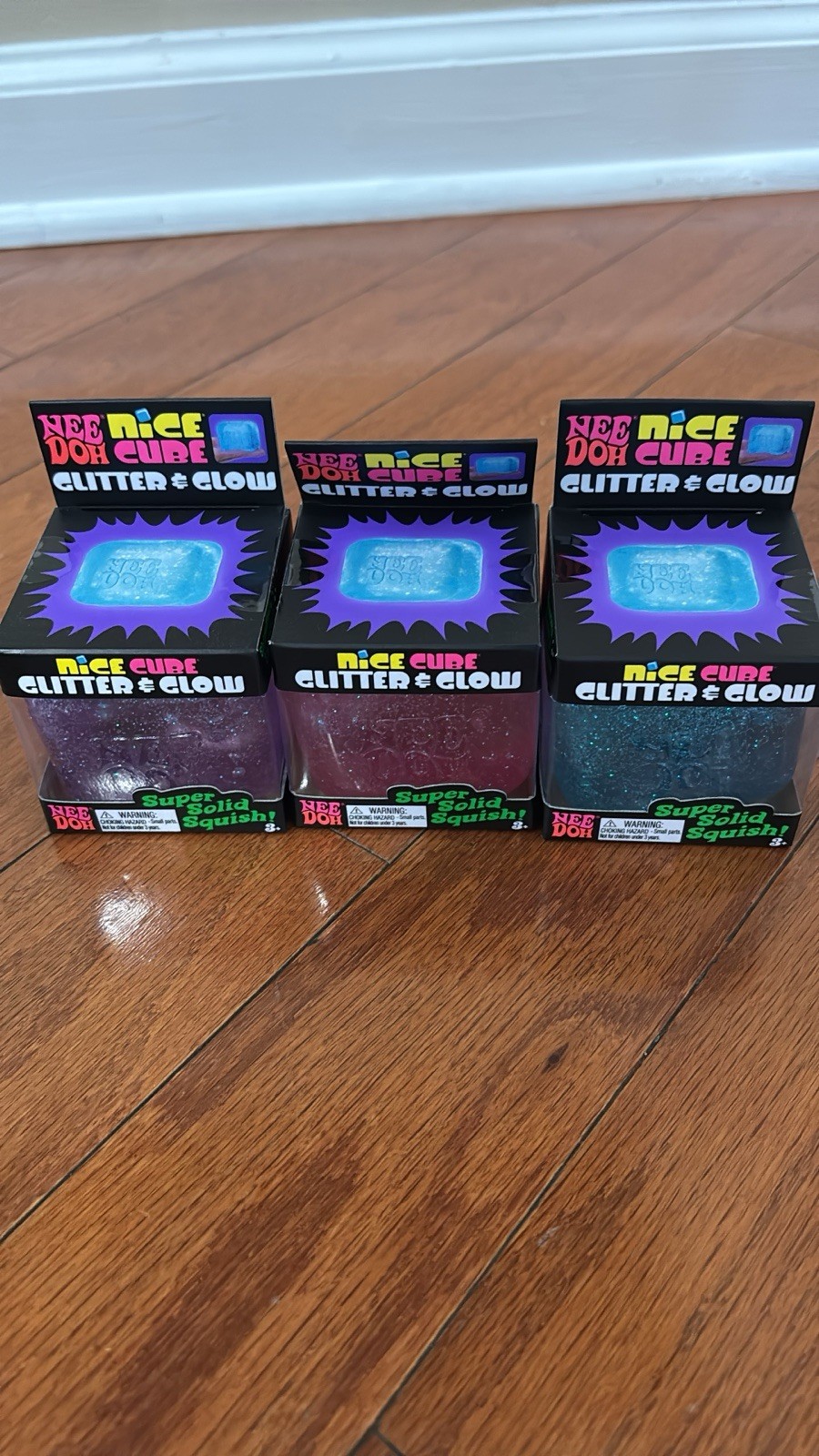 PINK NeeDoh Nice Cube Glitter & Glow, Nee Doh Squishy, Glowing Ice Cube Viral