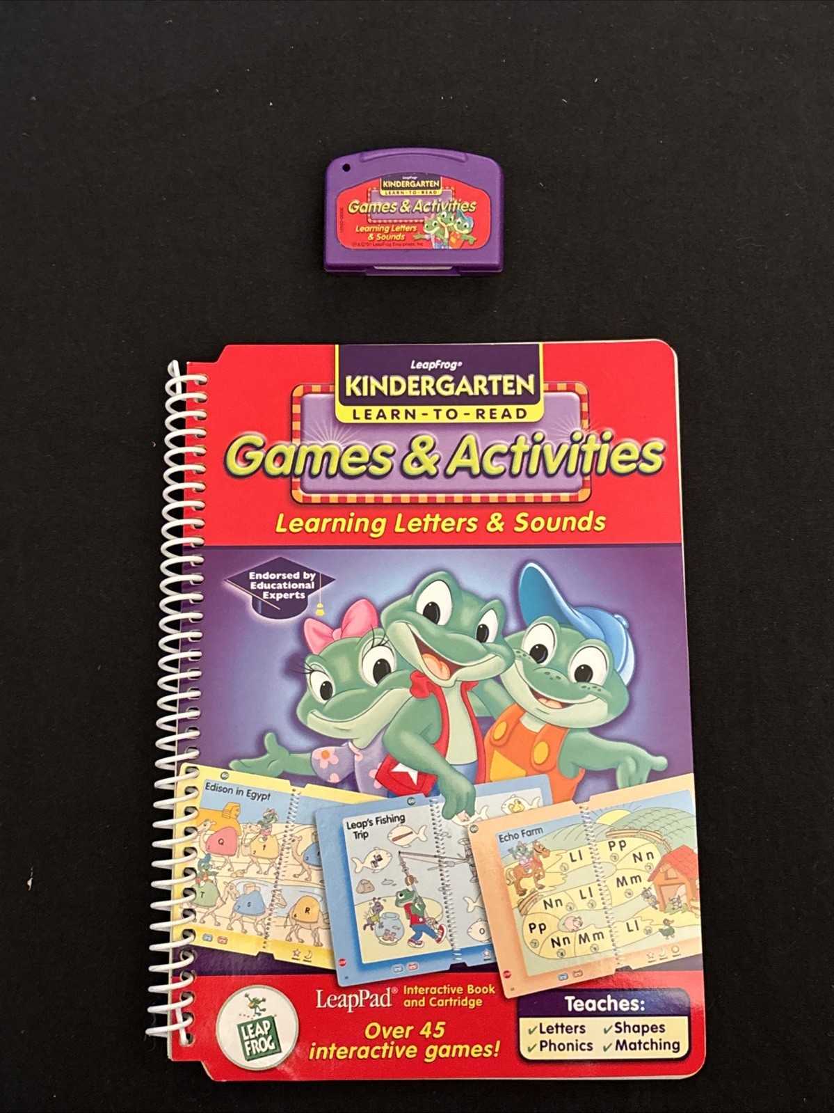 LeapFrog LeapPad Learn to Read Book & Cartridge Letters & Sounds Kindergarten