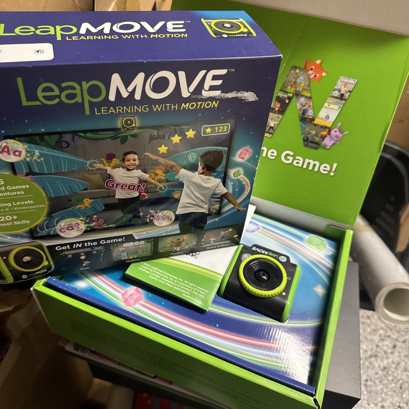 LeapFrog LeapMove Gaming Console Motion-Based Learning 25 Preload Games Open Bx