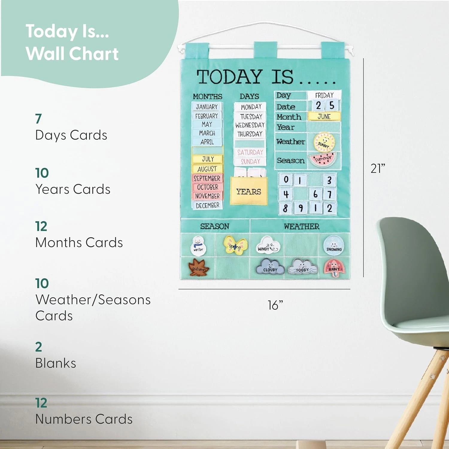 Learning Calendar Wall Chart – Homeschool Supplies, Interactive Pocket Chart …