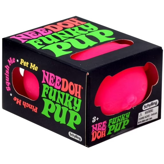 Needoh Funky Pup Pink – Squishy Stress Relief Toy Authentic Schylling Sealed