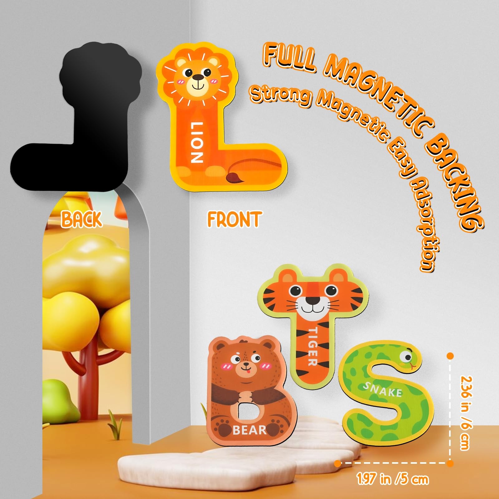 Fridge Magnets for Toddlers 1-3, Alphabet Magnets, Large, Uppercase Letter