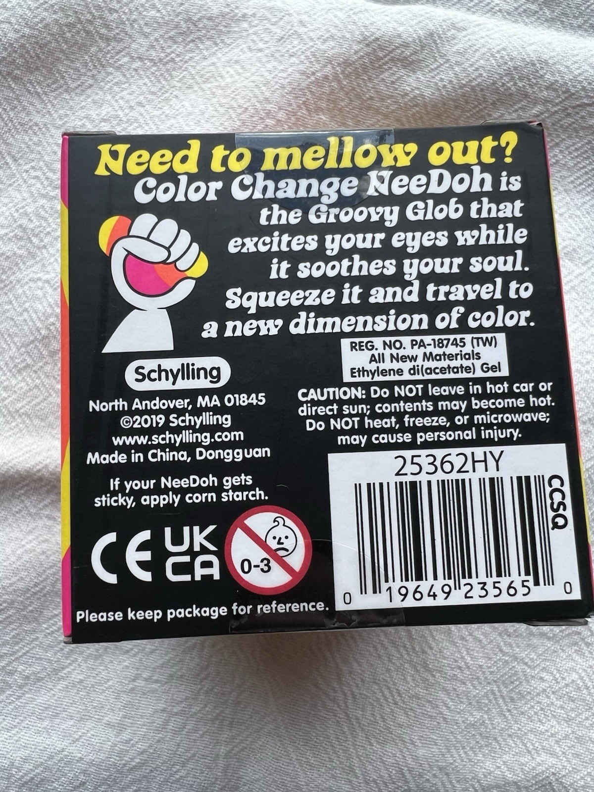 Nee Doh Schylling COLOR CHANGING Squeeze Fidget Toy Yellow Needoh US seller REAL