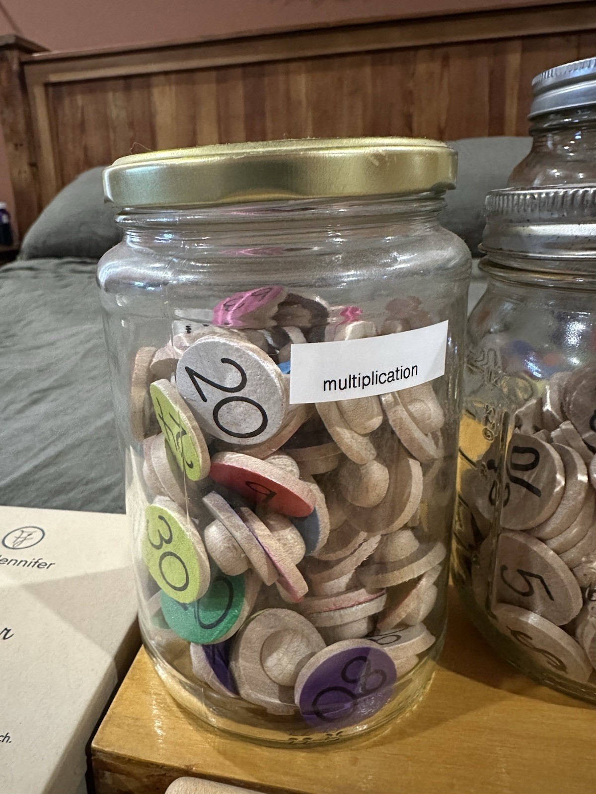 Montessori Hundred Frame w/ Grammar & Math Pegged Coins Set