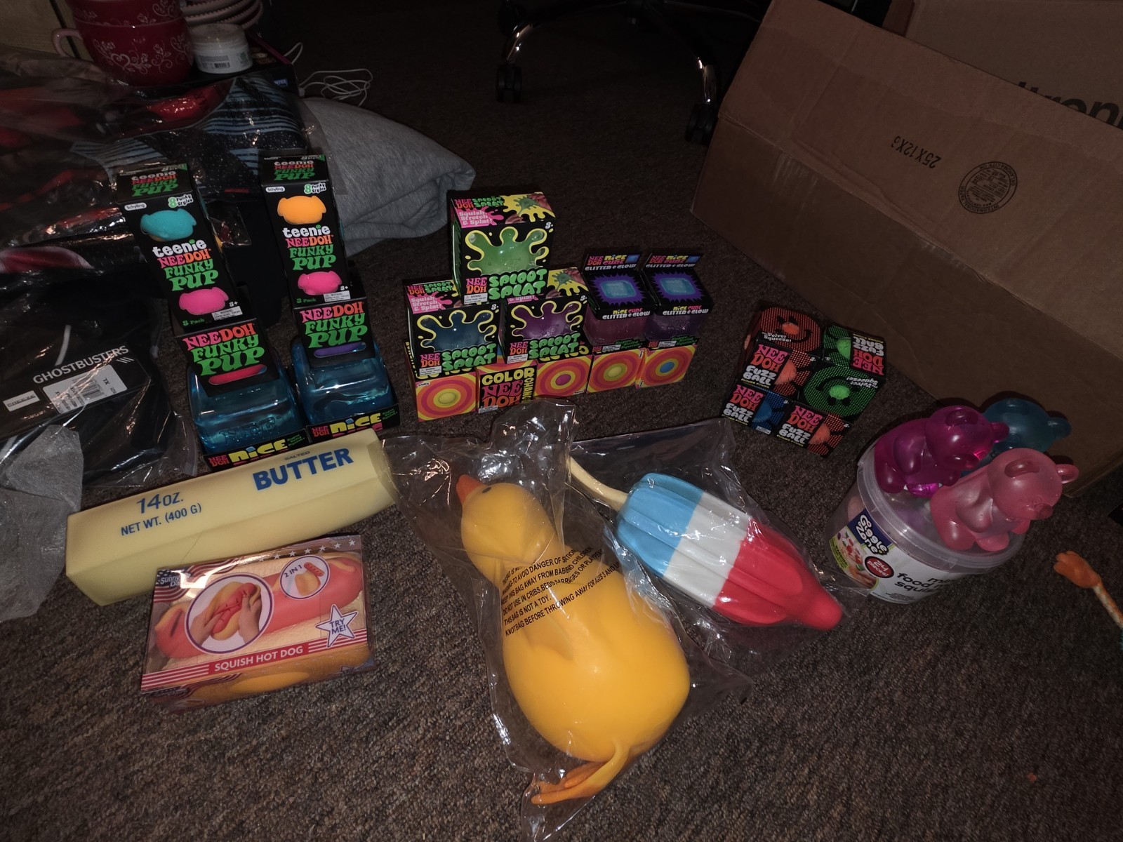 ULTIMATE NeeDoh Sensory Toy Lot Giant Nice Berg Glitter Glow Cube Mochi Squishy
