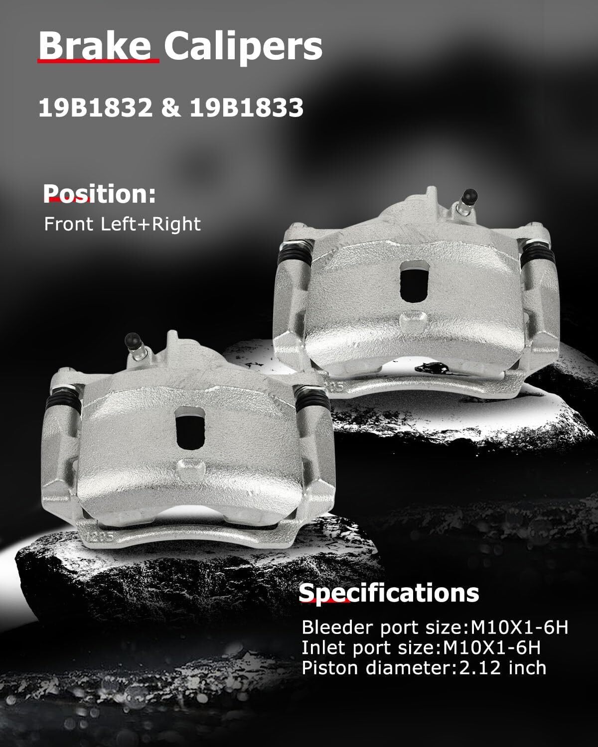 cciyu Front Left & Right Brake Calipers With Bracket 19B1832 19B1833 For Acura