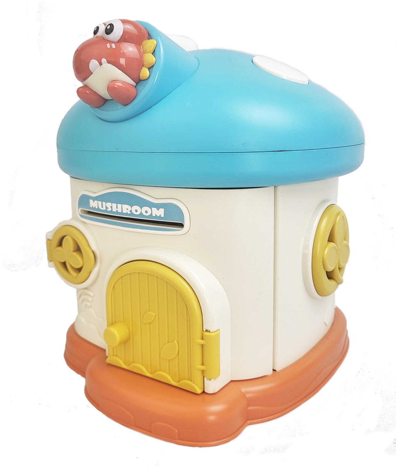 Lockable Kids Piggy Bank Mushroom Coin Box 2 Keys ASTM Non-Toxic Vinyl USA