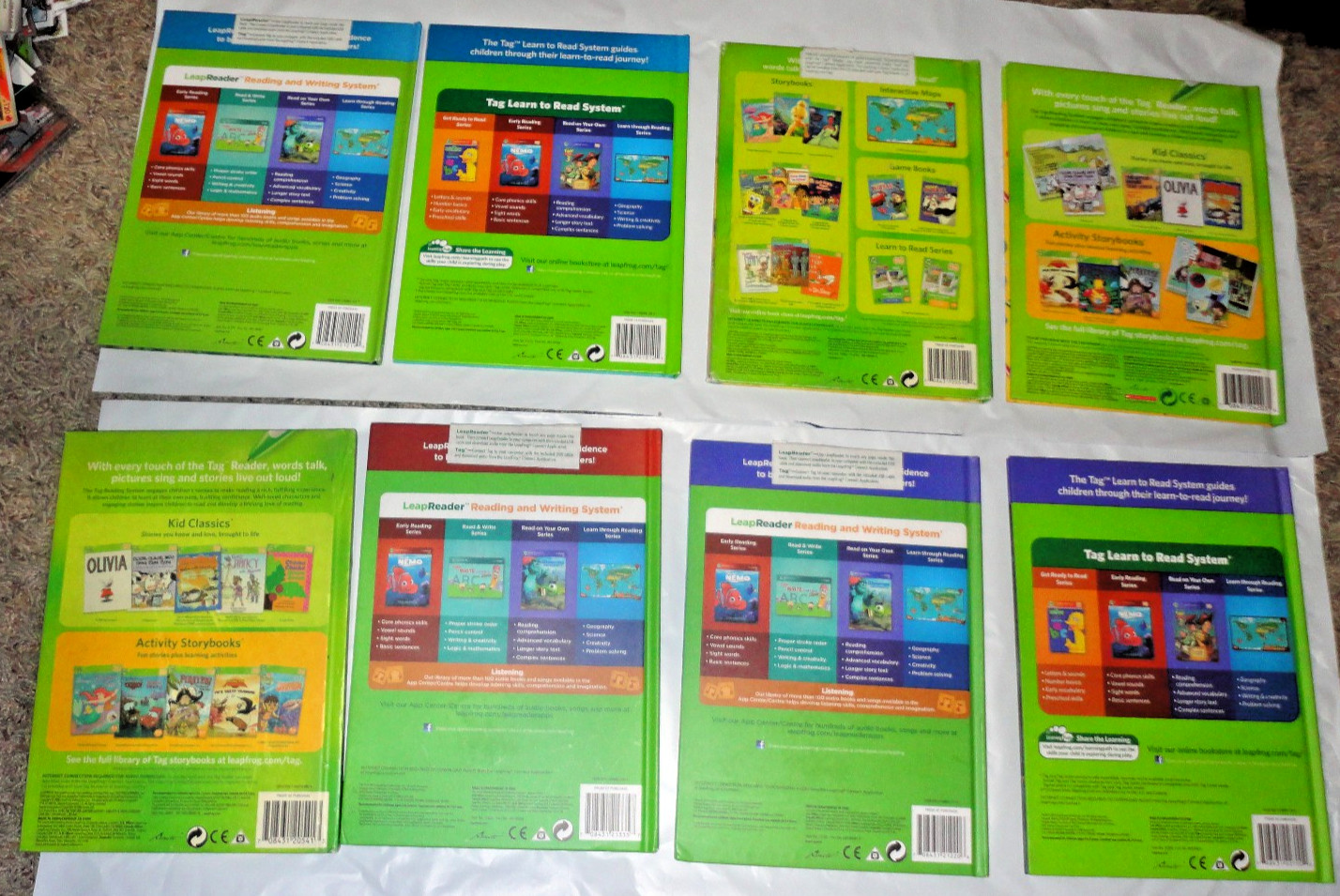LOT Of 8 LEAPFROG LEAPREADER/TAG BOOKS~EUC | CAT IN THE HAT