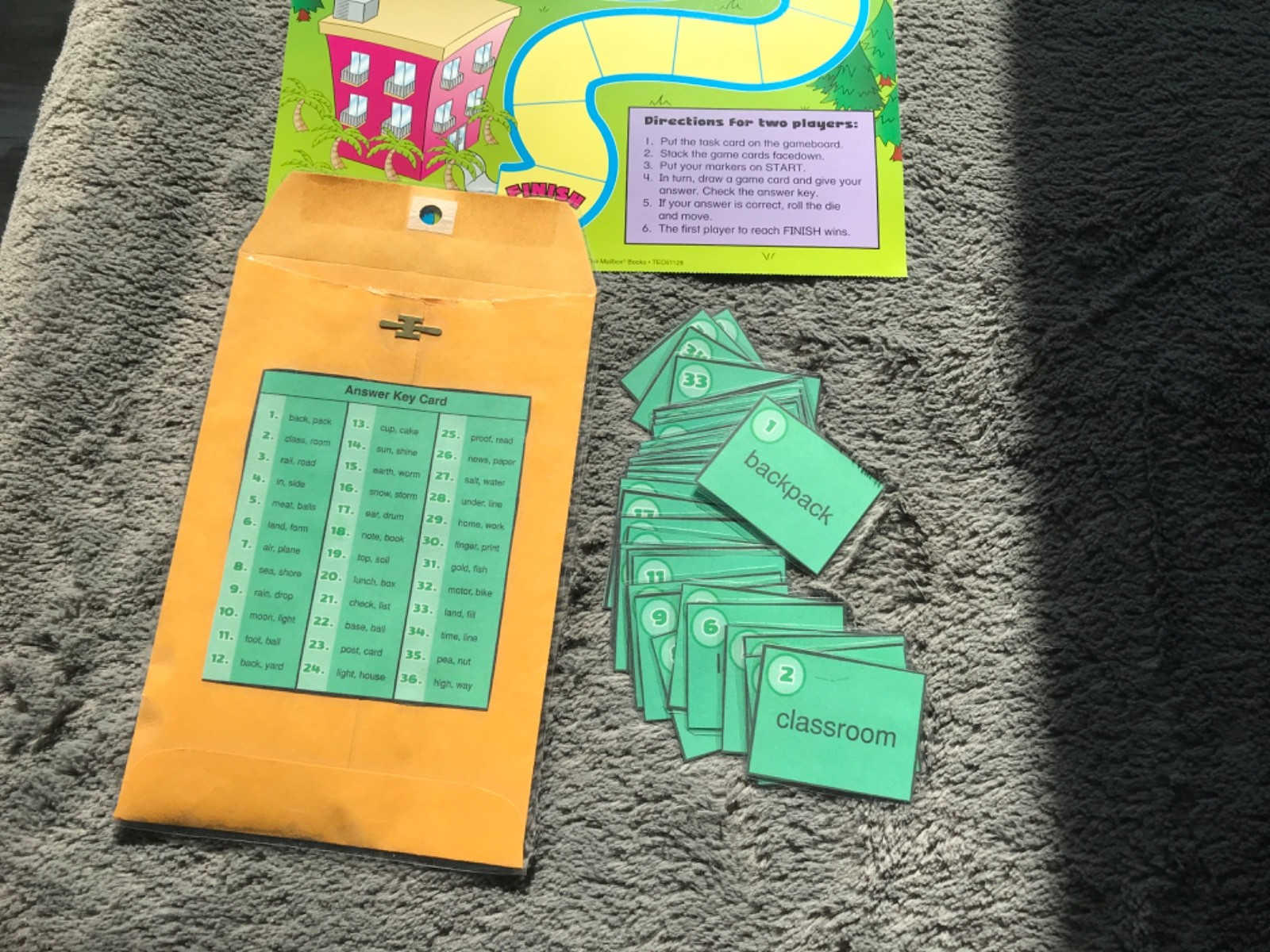 Family Trip! Compound words lang arts teacher game resources 2nd grade