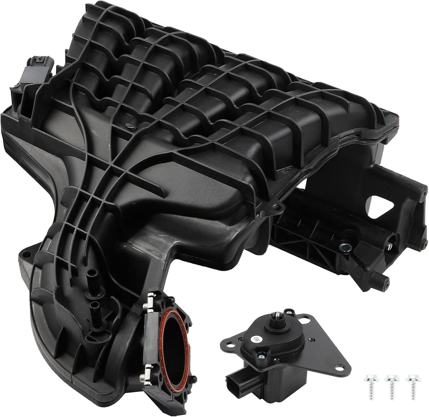 Dasbecan Engine Intake Manifold with Flow Control Valve Air Pressure Sensor