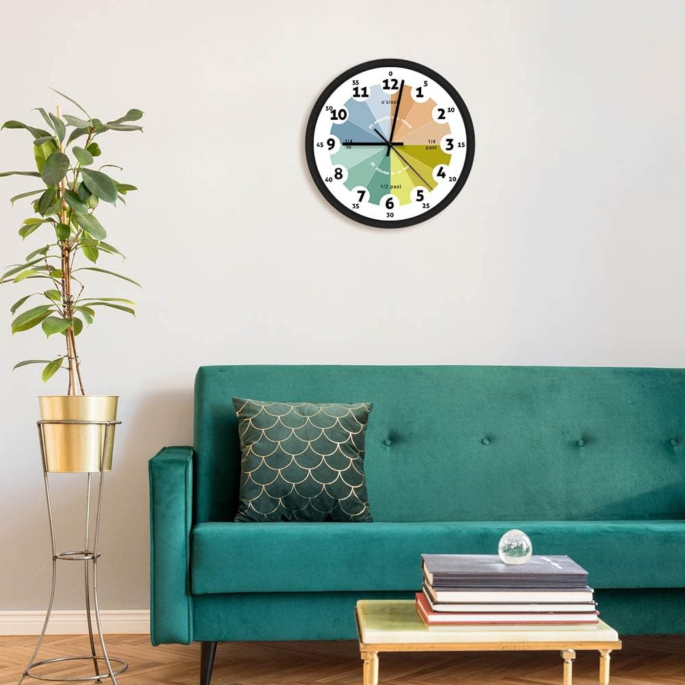 How to Tell Time Learning Silent Quartz Clock,Voice Control LED Night Light,Home