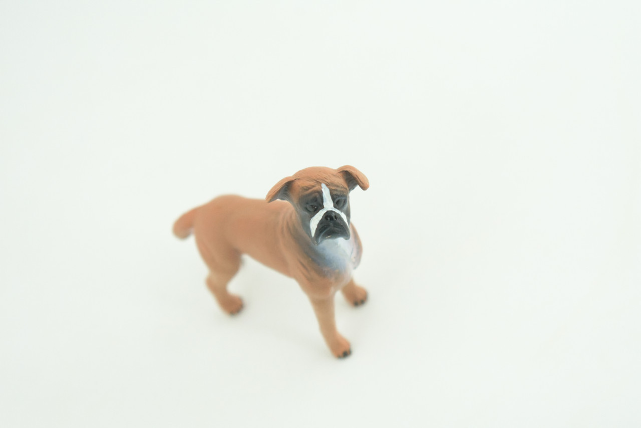 Boxer Dog Toy, Realistic Hand Painted Rubber Model 2 1/2 Inches CH916 BB204