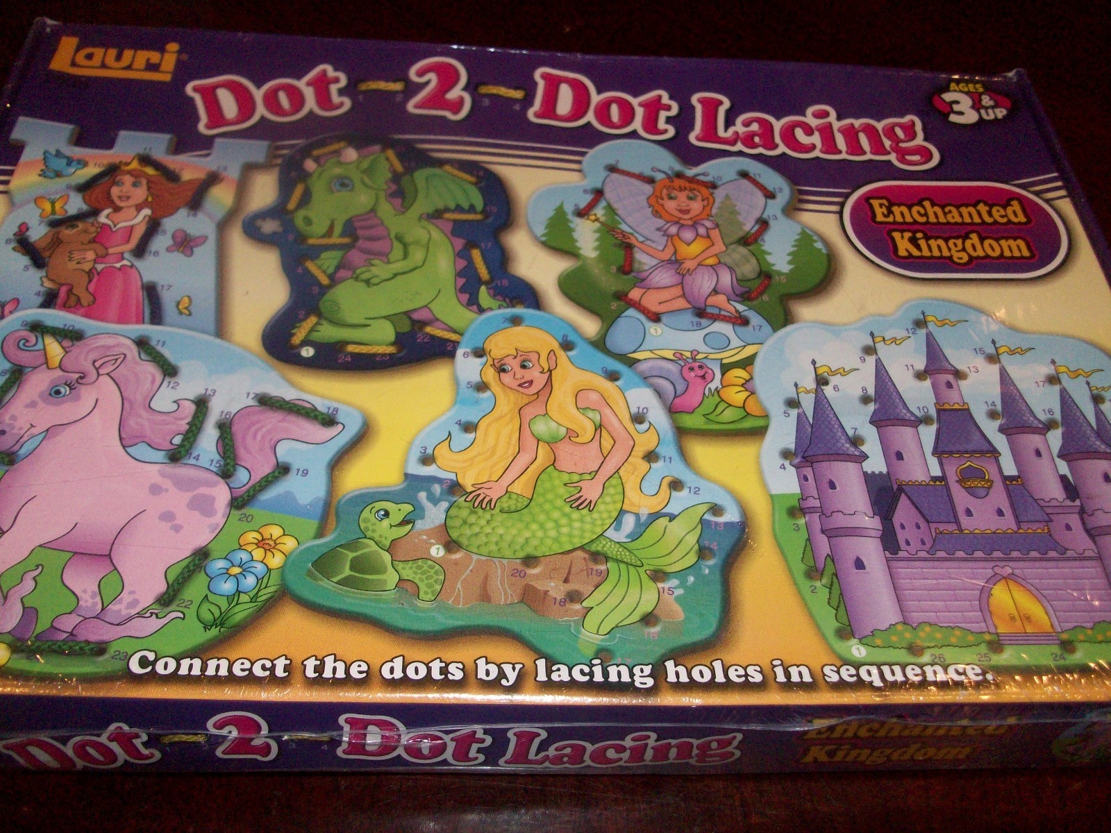 Lauri Toys Dot 2 Dot Lacing Enchanted Kingdom Kids Ages 3 & UP NEW
