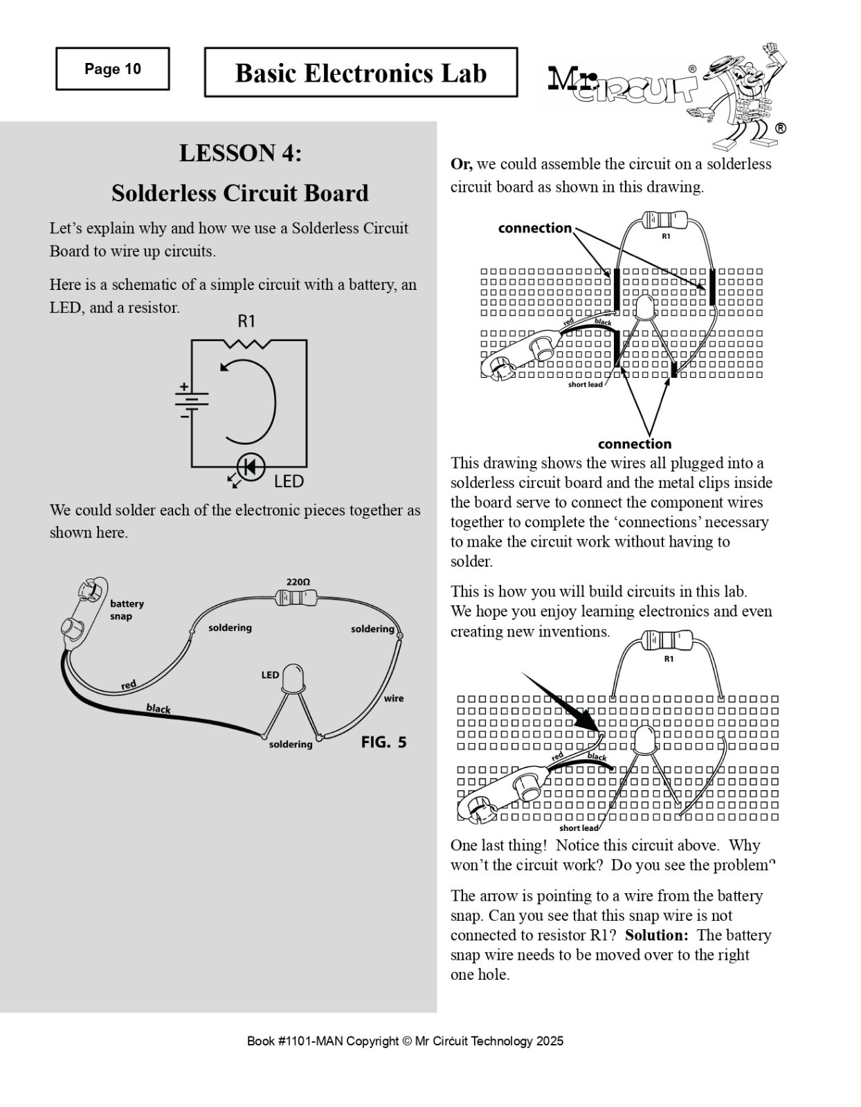 1101 Mr Circuit Home School Electronics Book and Lab for Beginners