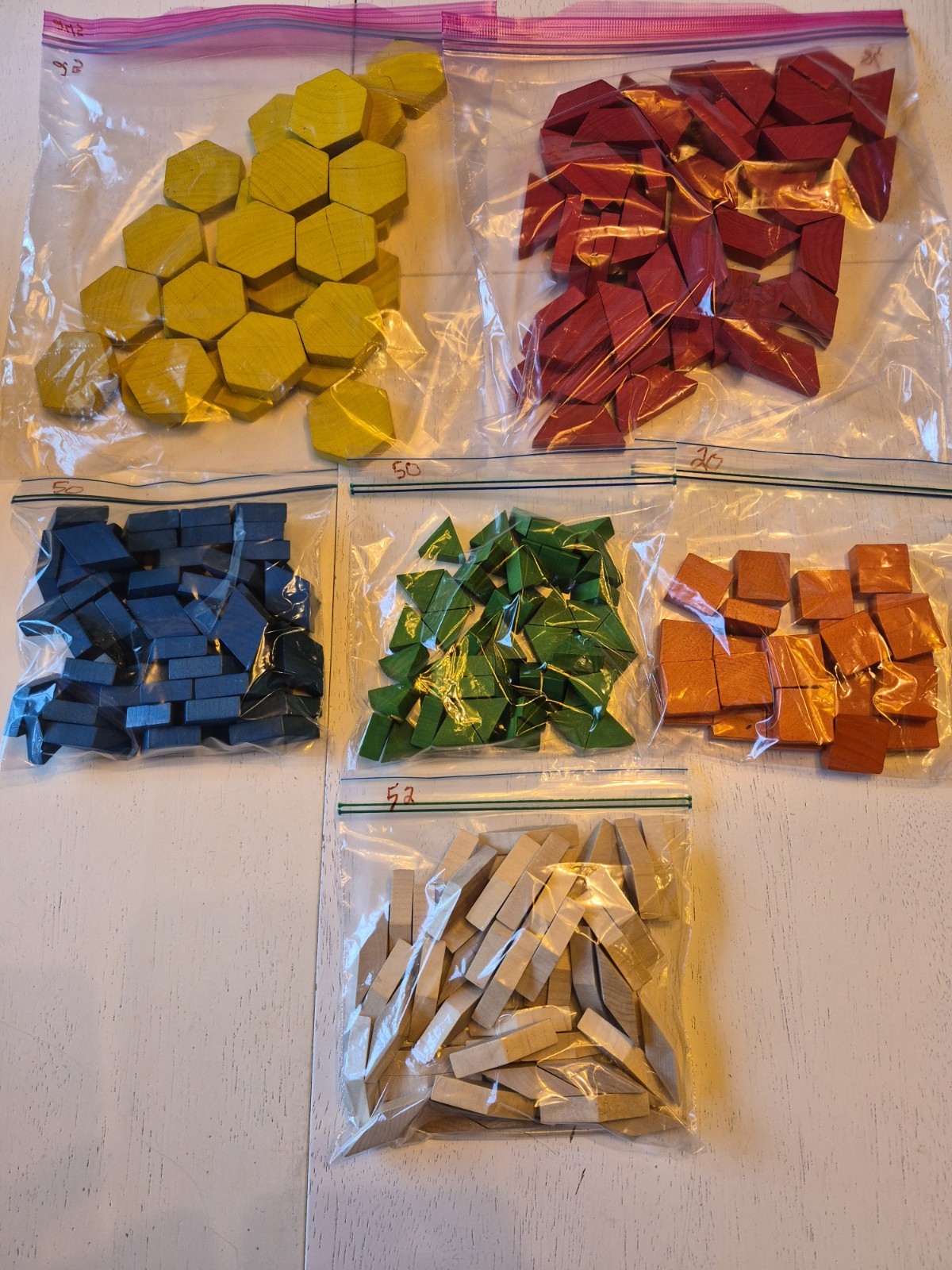 Assorted Play Geometric Wood Blocks Multi Color 245 pieces