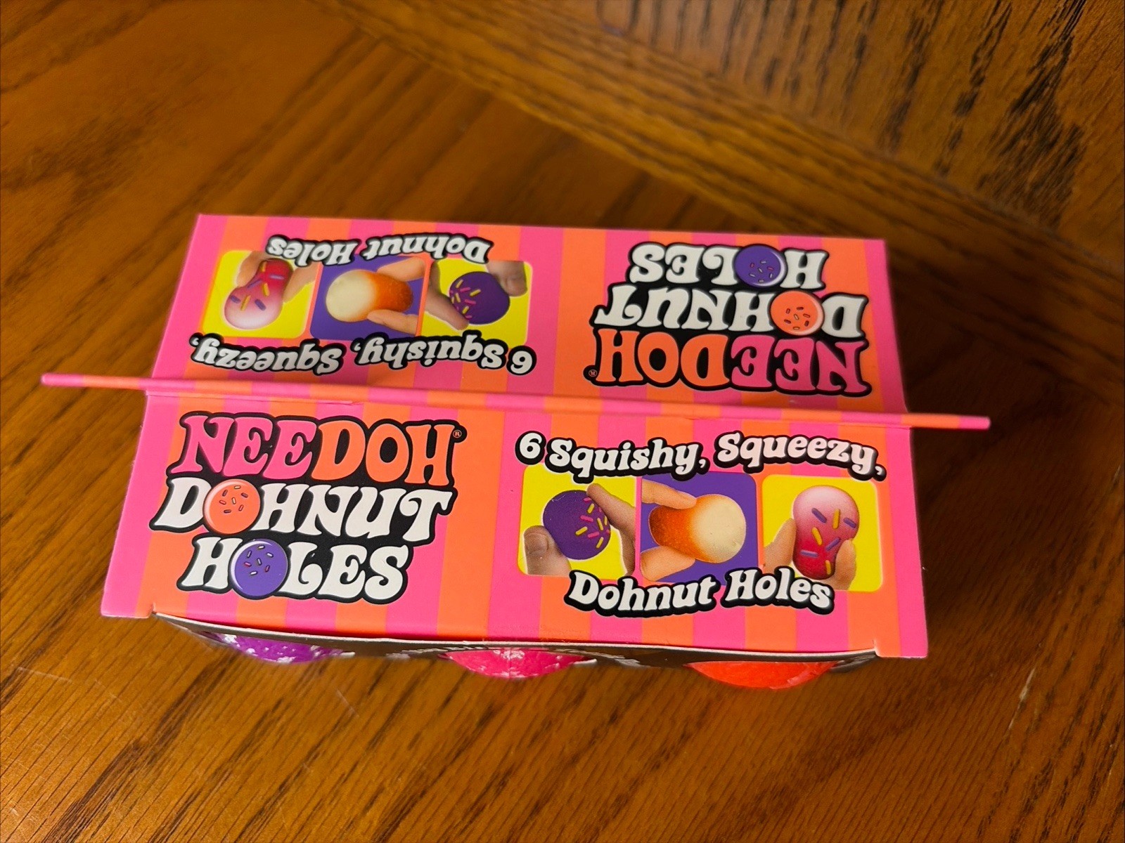 NeeDoh 6 Pack Donut Holes Squishy Squeezy Multi Color NEW In Box