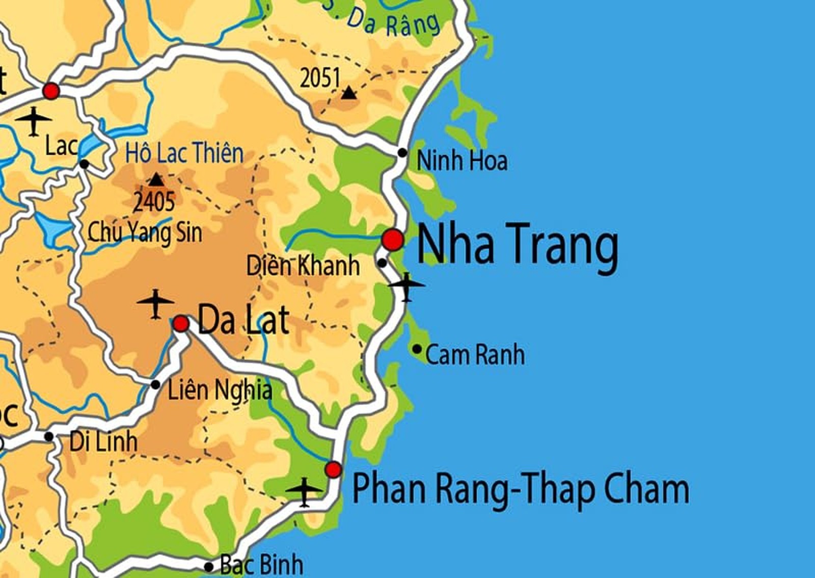 Vietnam Physical Map – 23.3 x 16.5 Inches – Paper Laminated