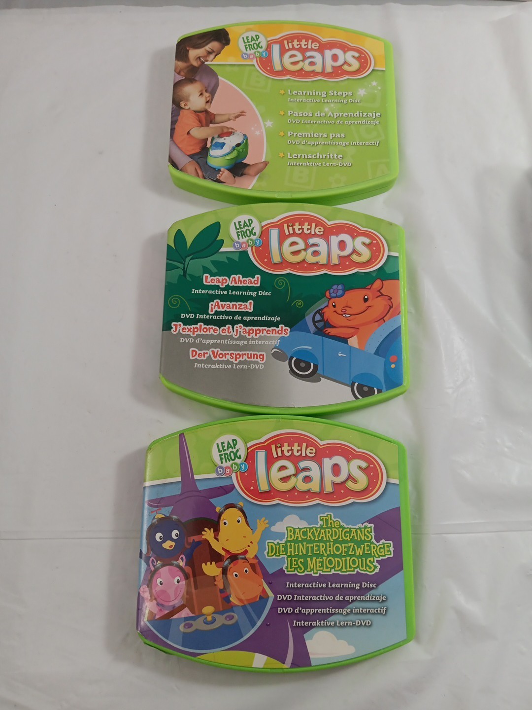Lot of 3 Leap Frog Baby Little Leaps Play & Move Interactive Learning DVD’s