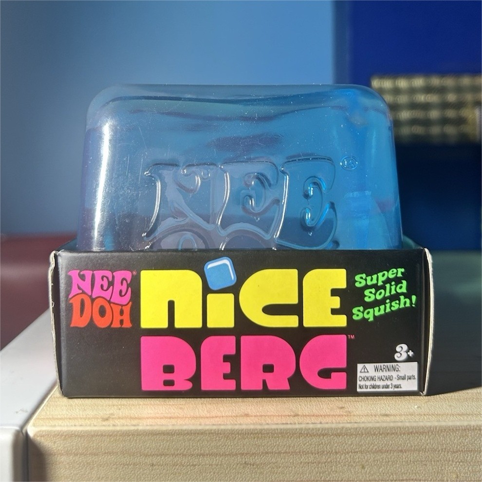 NeeDoh Nice Berg Blue XL Giant Nee Doh Nice berg Solid Squish Cube