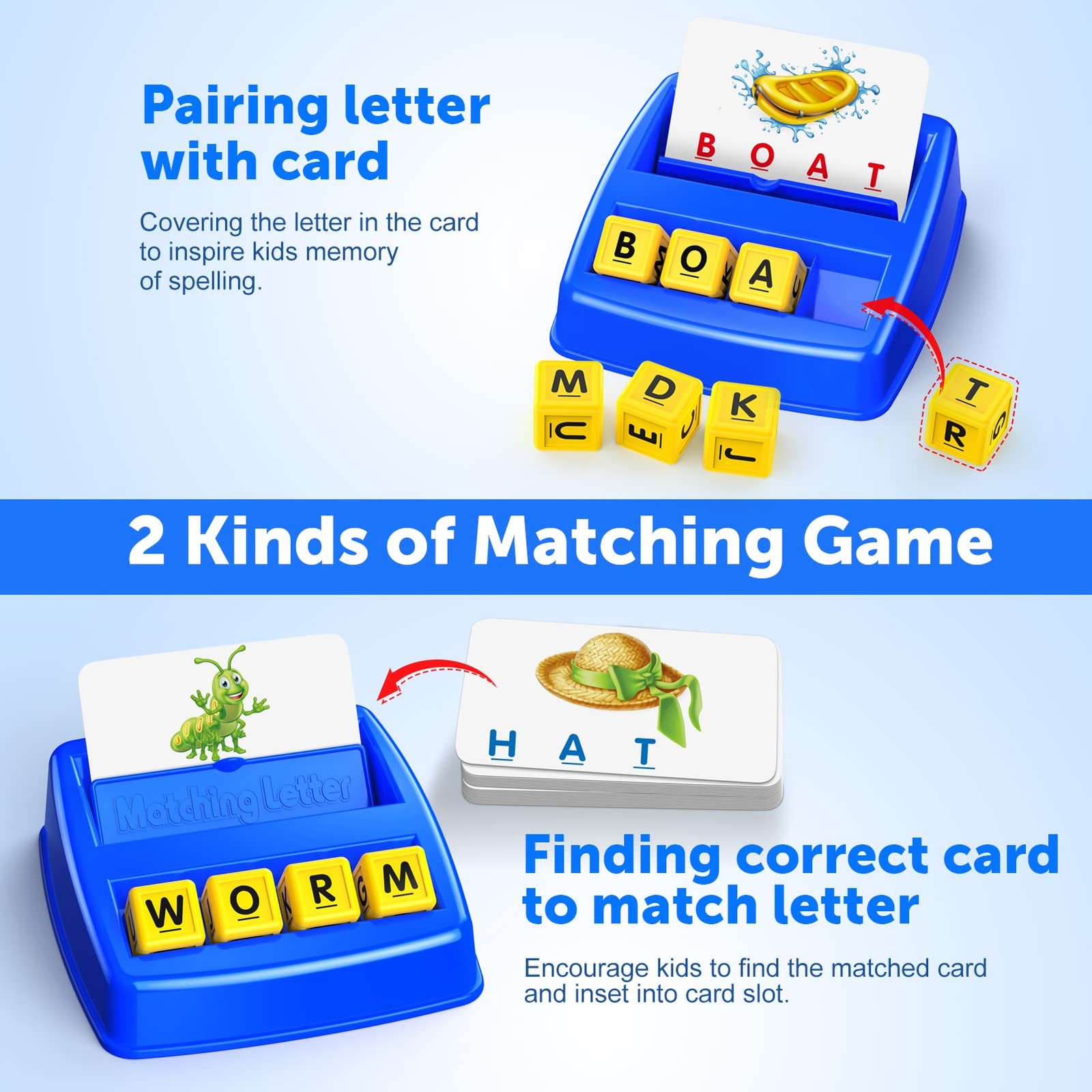 Learning Games for Ages 3-8, Matching Letter Game for Toys Ages 3-8 Education…