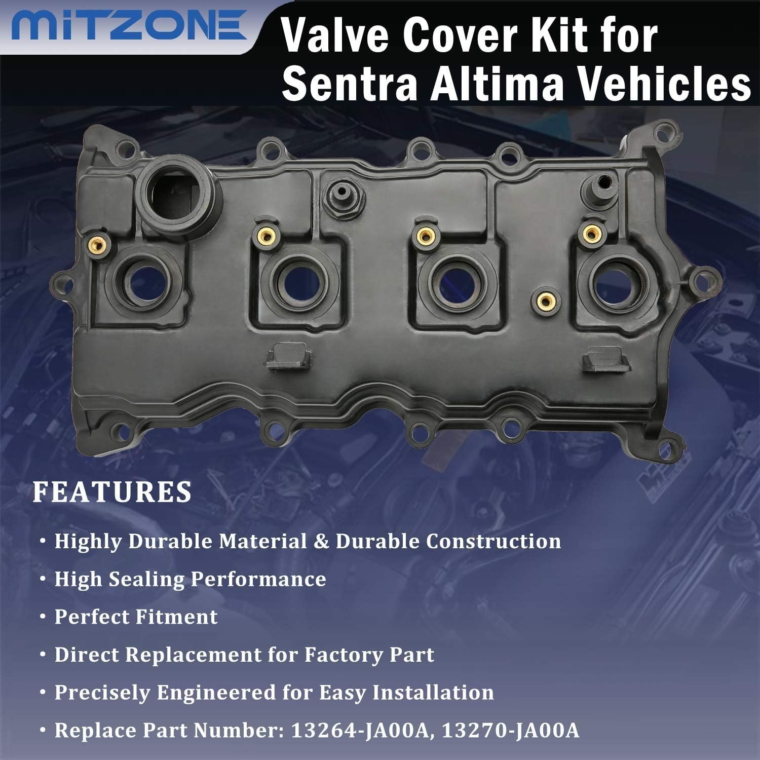 Engine Valve Cover Compatible with 2007-2013 Nissan Altima Sentra SE-R 2.5L Part