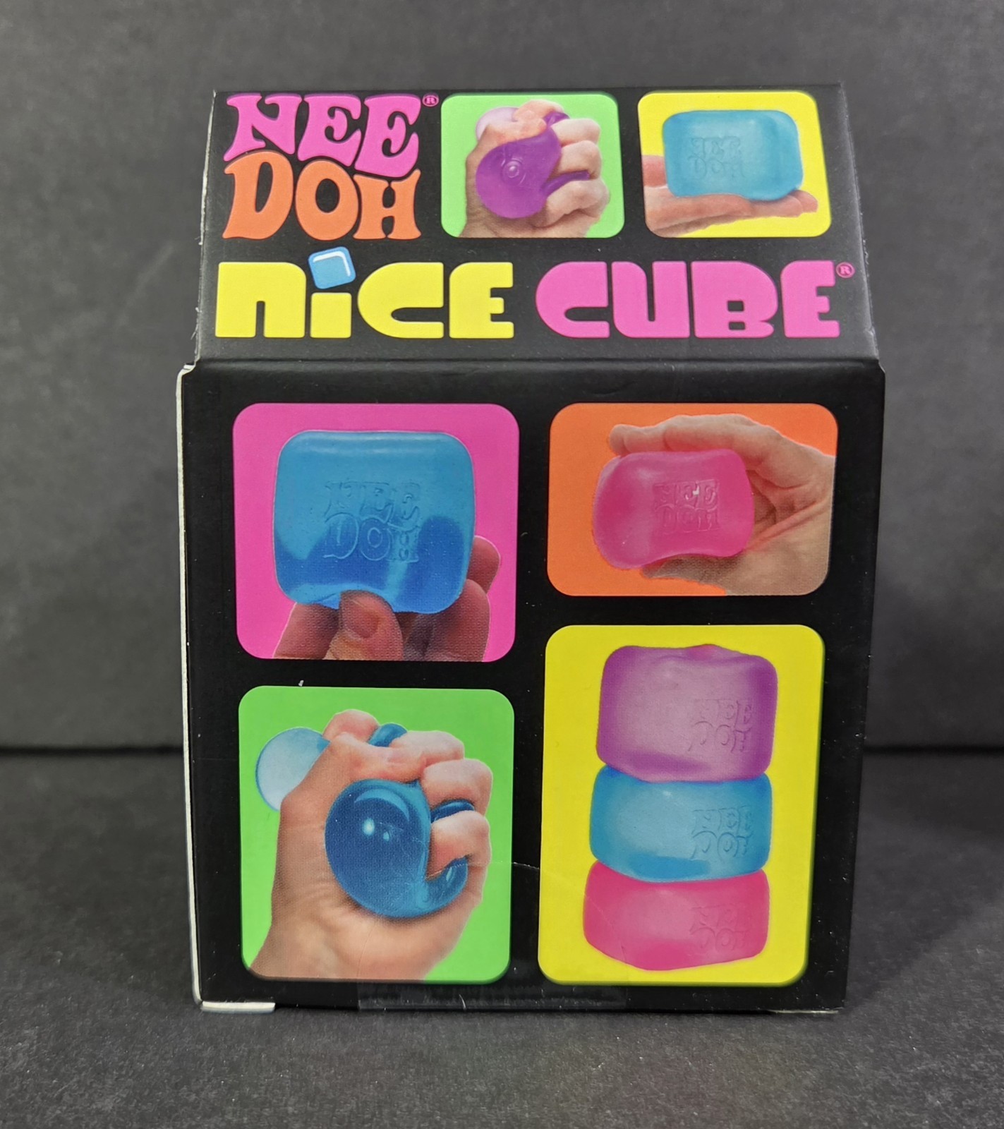 Nee Doh Nice Cube Super Solid Squish Teal Squeeze Toy