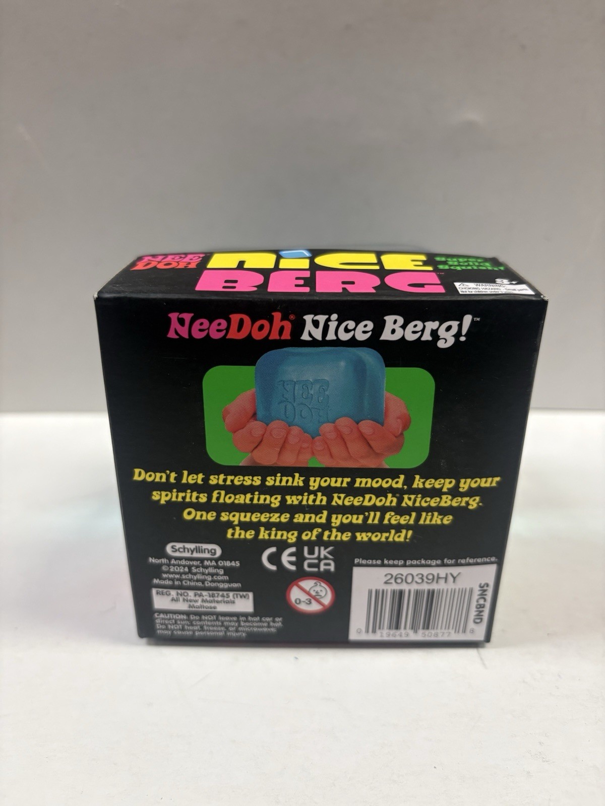 NeeDoh Nice Berg Blue XL Giant Nee Doh Solid Squish Cube New AUTHENTIC