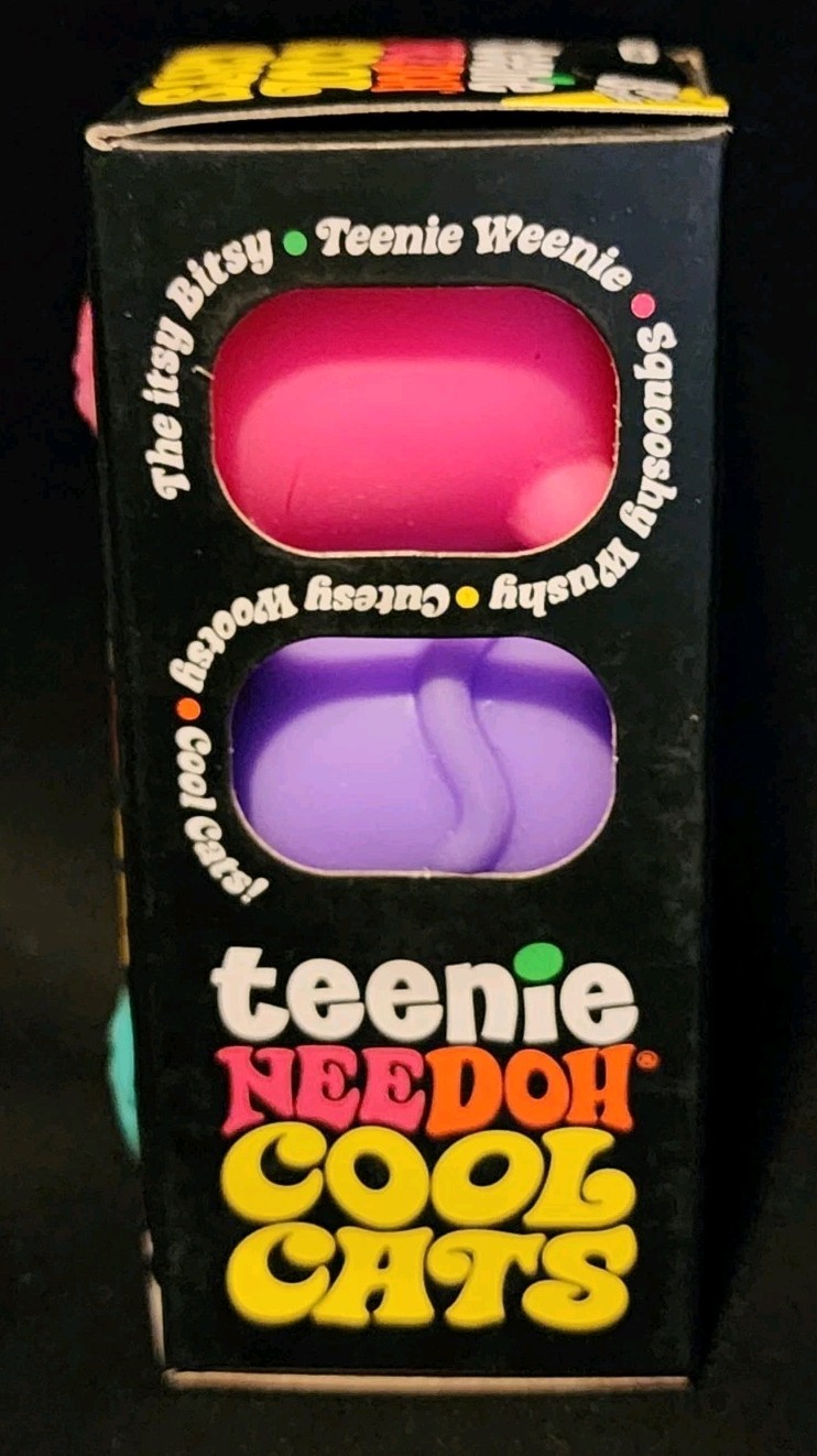 Schylling Teenie NeeDoh Cool Cats 3-Pack Stress Toy New Authentic Random Colors