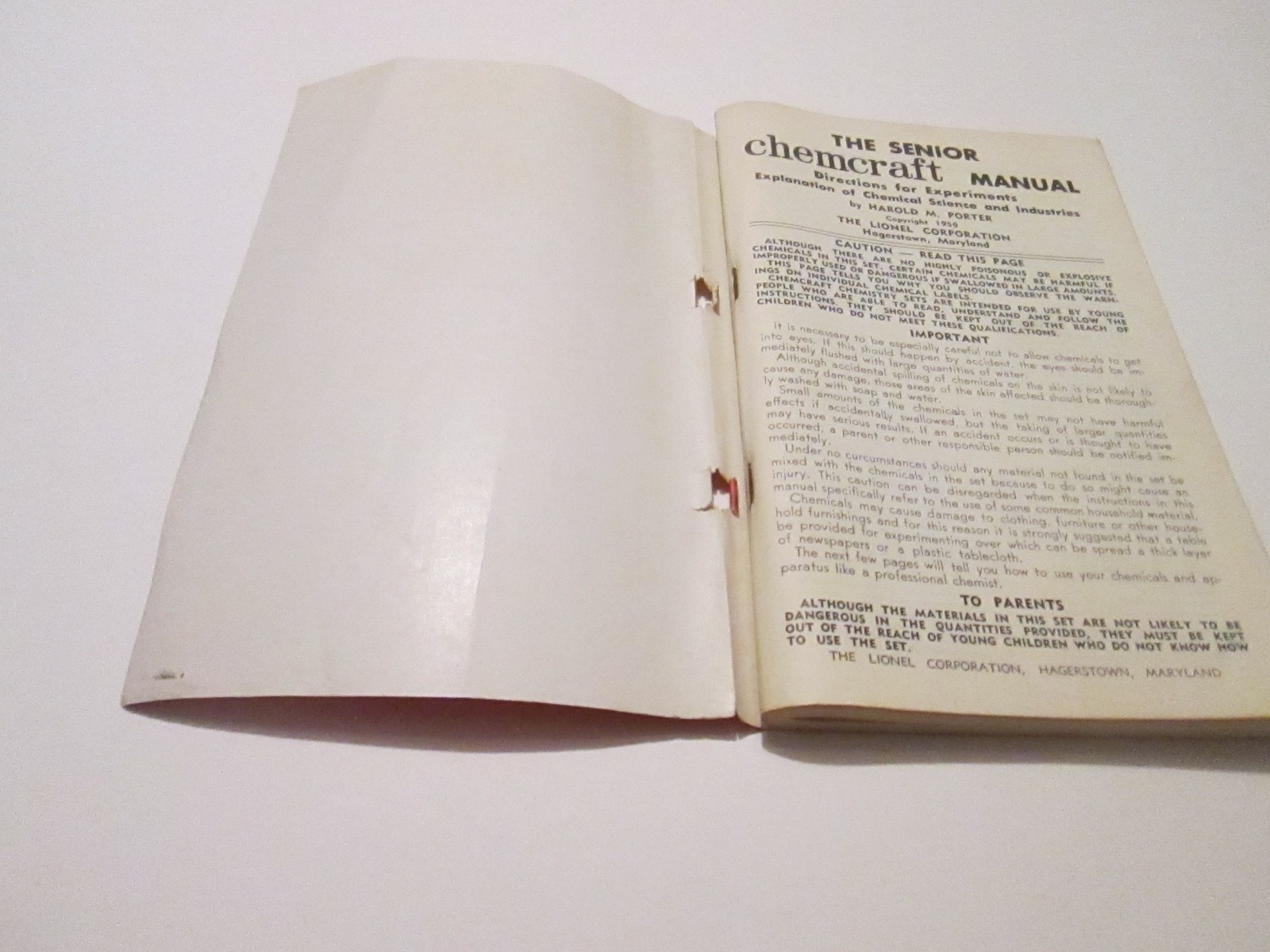 1950 Lionel Porter Chemcraft Senior Manual