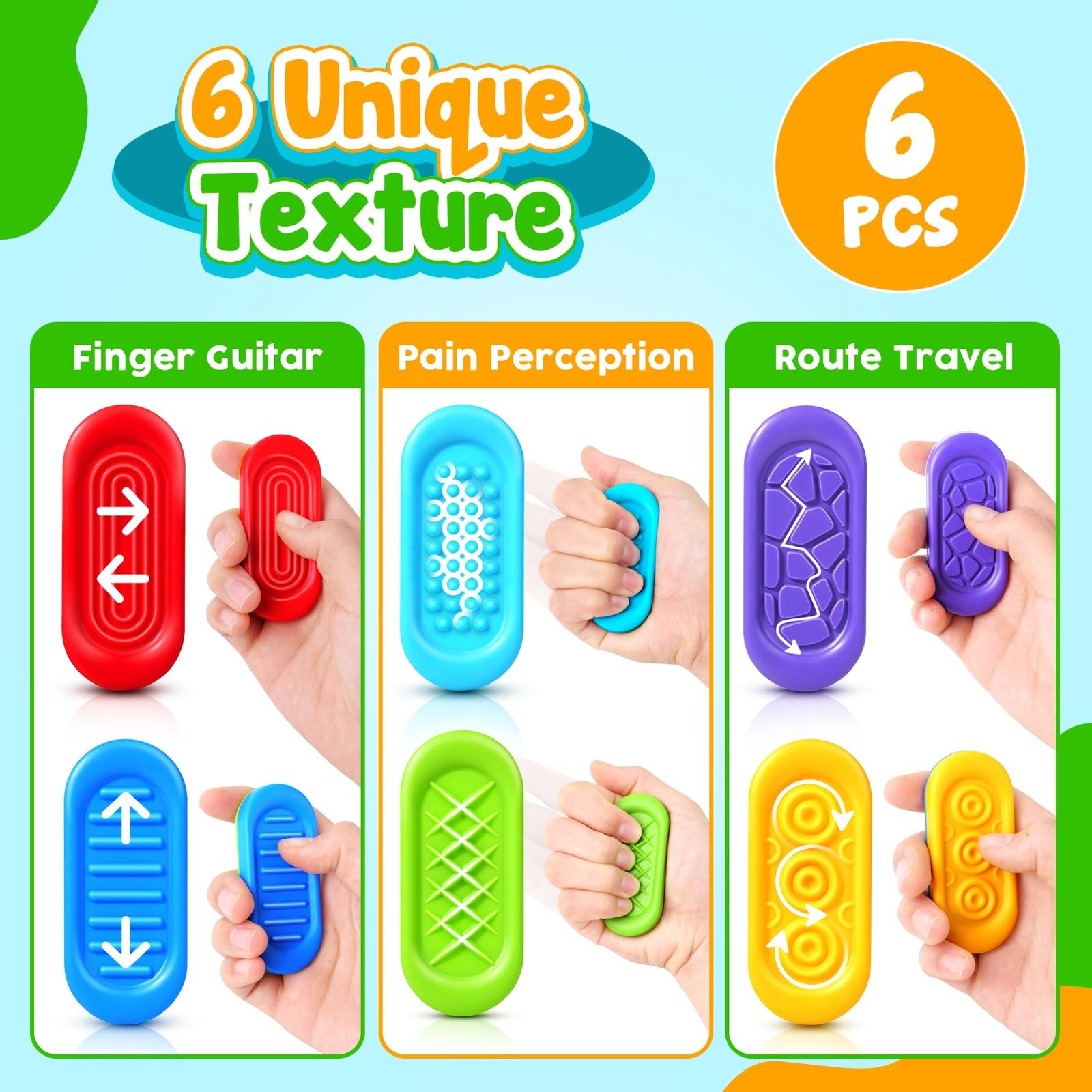 Sensory Marble Fidget Toys for Kids- Small, Blue, Yellow, Green, Purple, Red