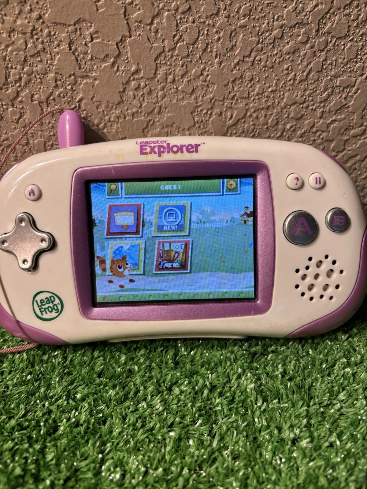 LeapFrog Leapster Explorer Learning System White Purple Unit Cars 2