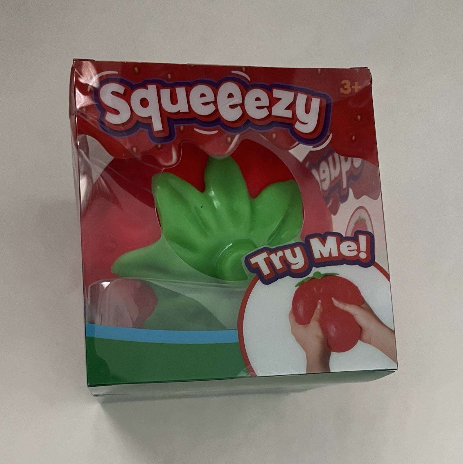 SUNNY DAYS ~ SQUEEEZY STRAWBERRY ~ Jumbo Squishy Calming Sensory Toy ~ 3+ ~ NEW