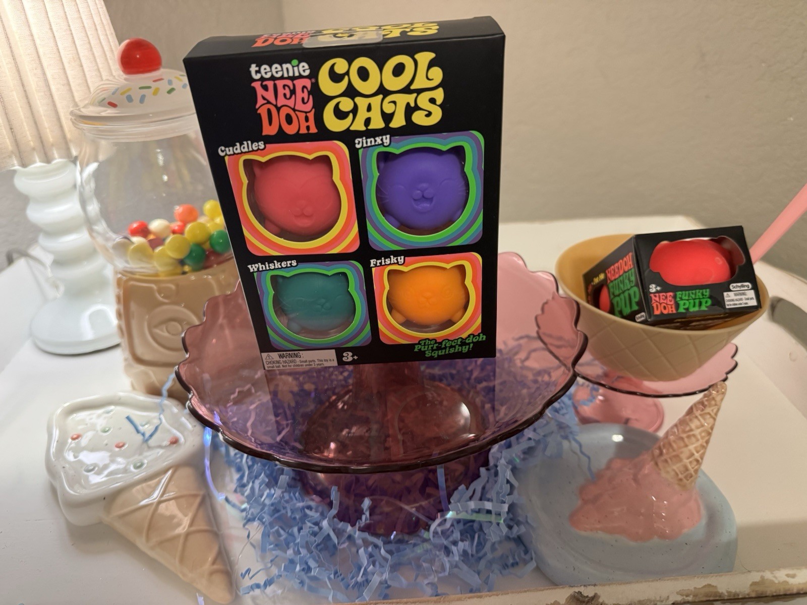 🐱 NeeDoh teenie 4 Pack Nee Doh Mini Cool Cats Set of Four New Factory Sealed🐱