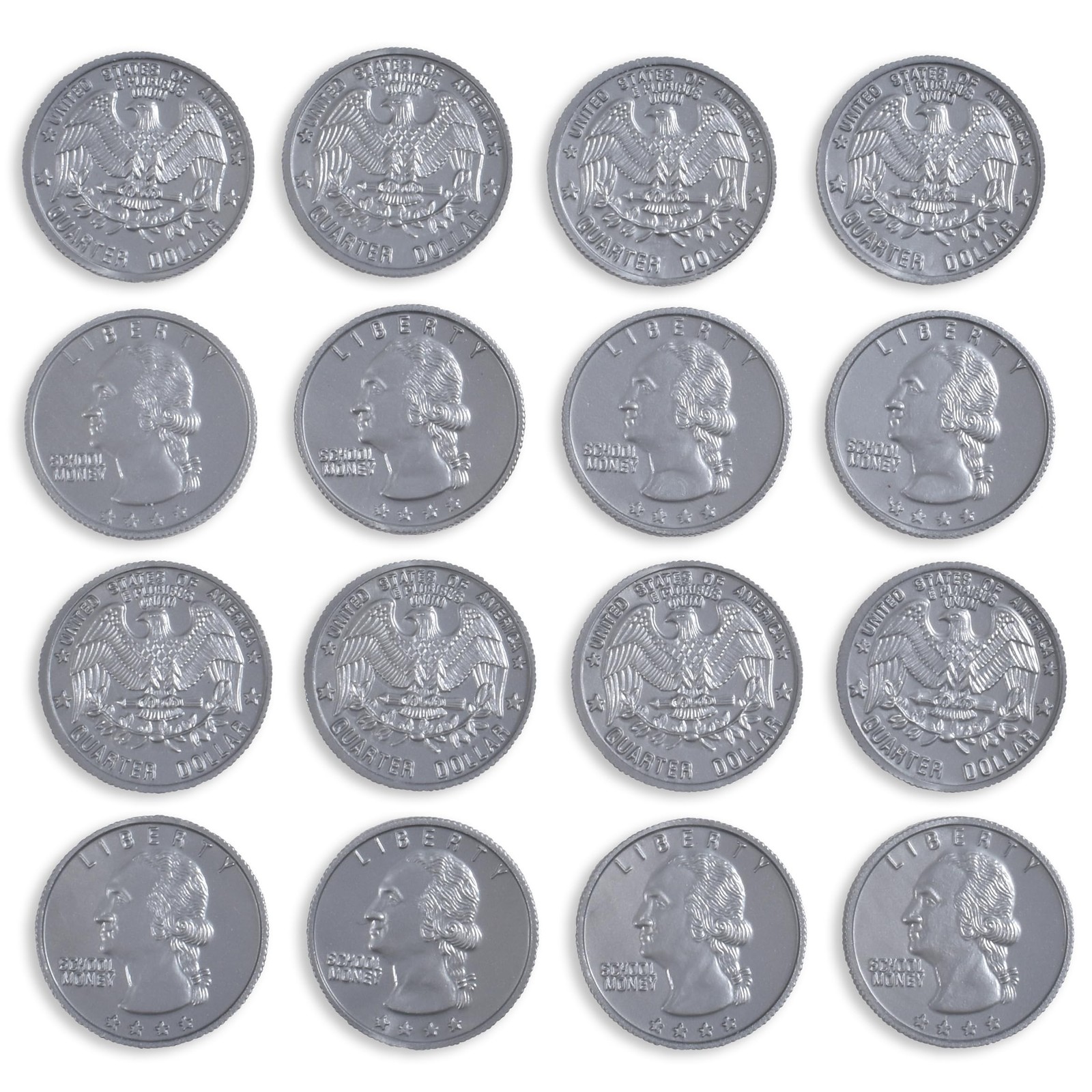 100 Realistic Plastic Play Quarters Teaching Money Math For Kids Fun Role Play