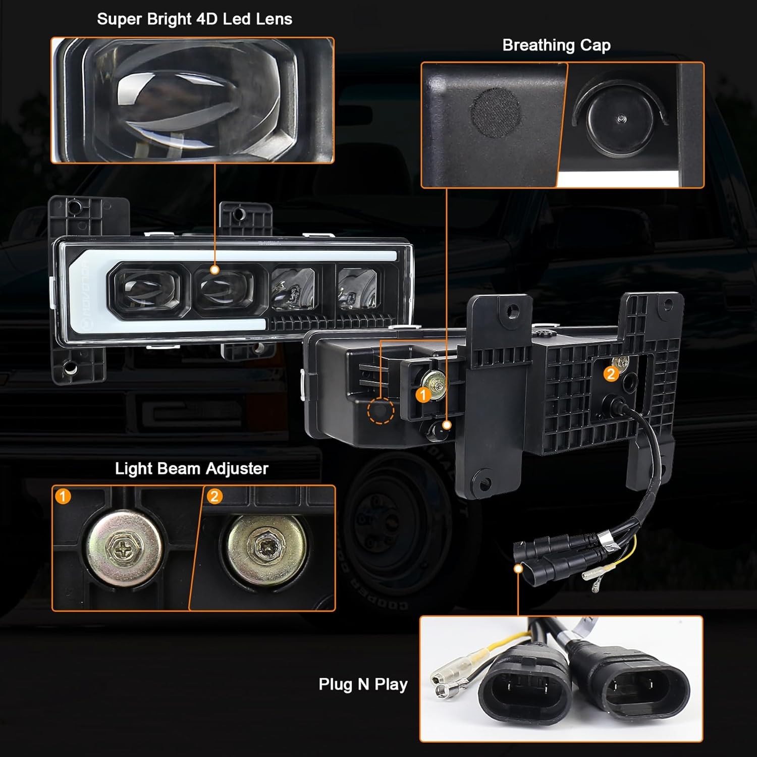 LED Headlight Assembly 500% Bright Anti-glare Headlights with Welcome DRL Turn