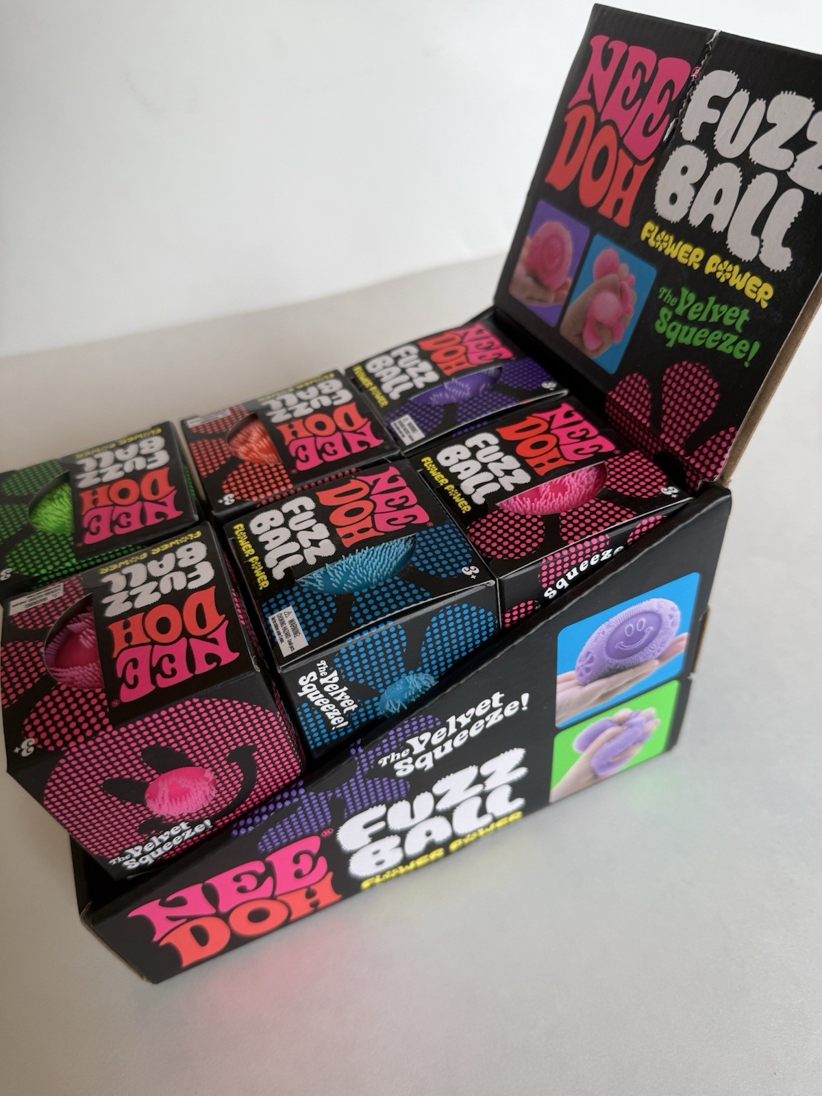 Needoh Fuzz Ball Flower Power Full Case New Authentic Lot of 12 In Hand