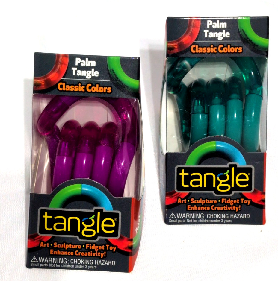 Palm Tangle Classic Fidget Toy 2 Pack Pink Green Sensory ADHD Autism NEW