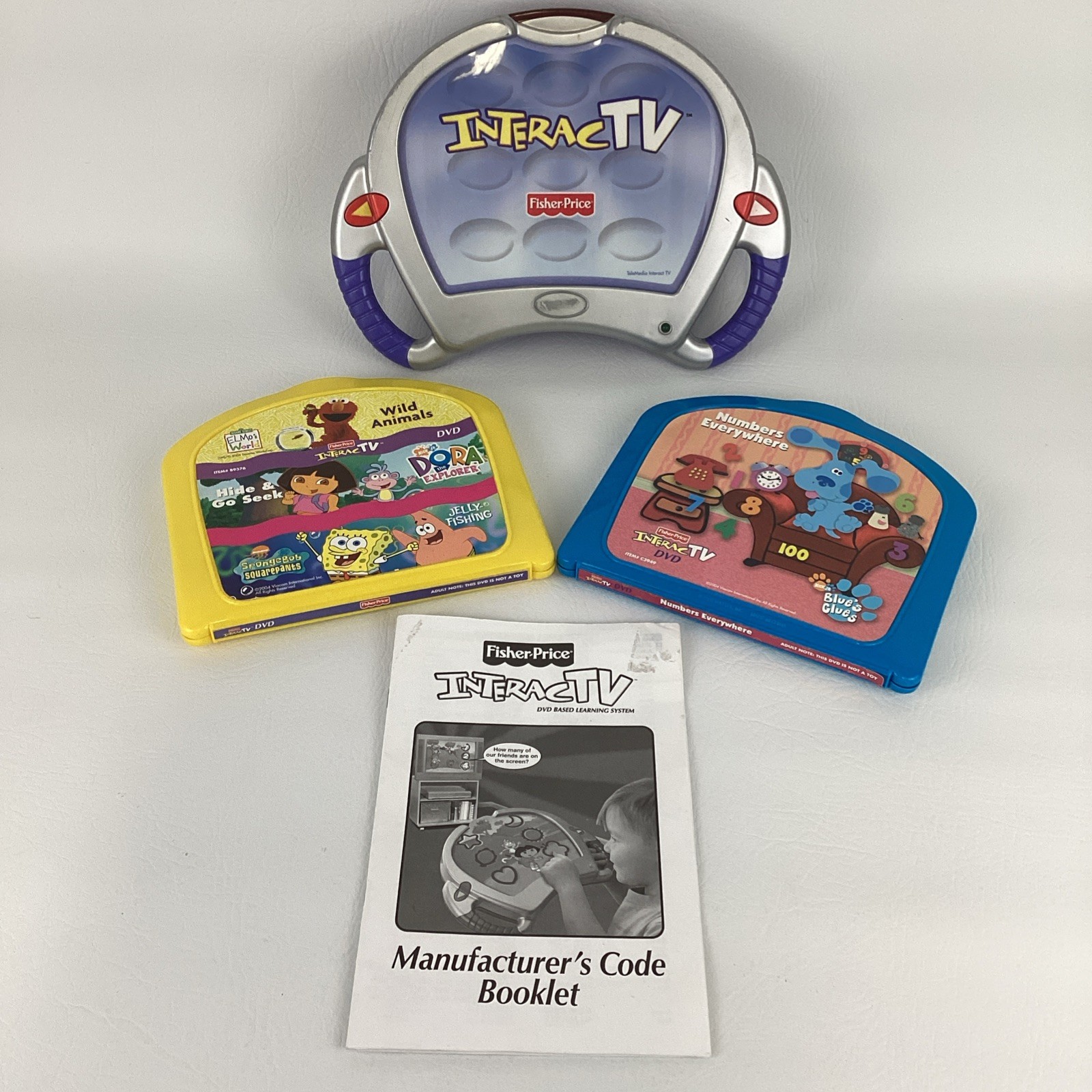 Fisher Price InteracTV DVD Based Learning System Blues Clues Dora Elmo SpongeBob